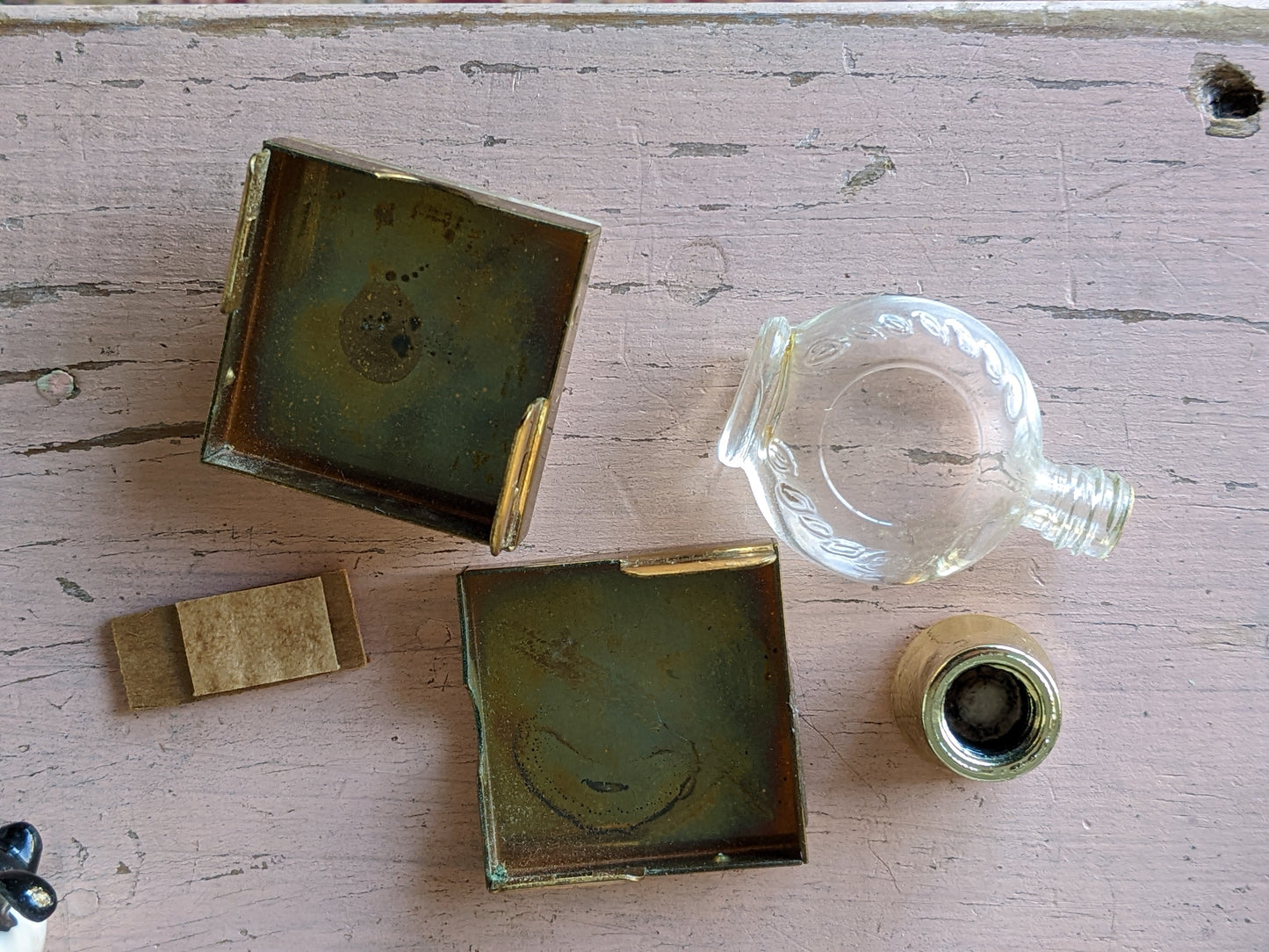 1950s Perfume Bottle & Travel Case Boudoir Vanity Accessory