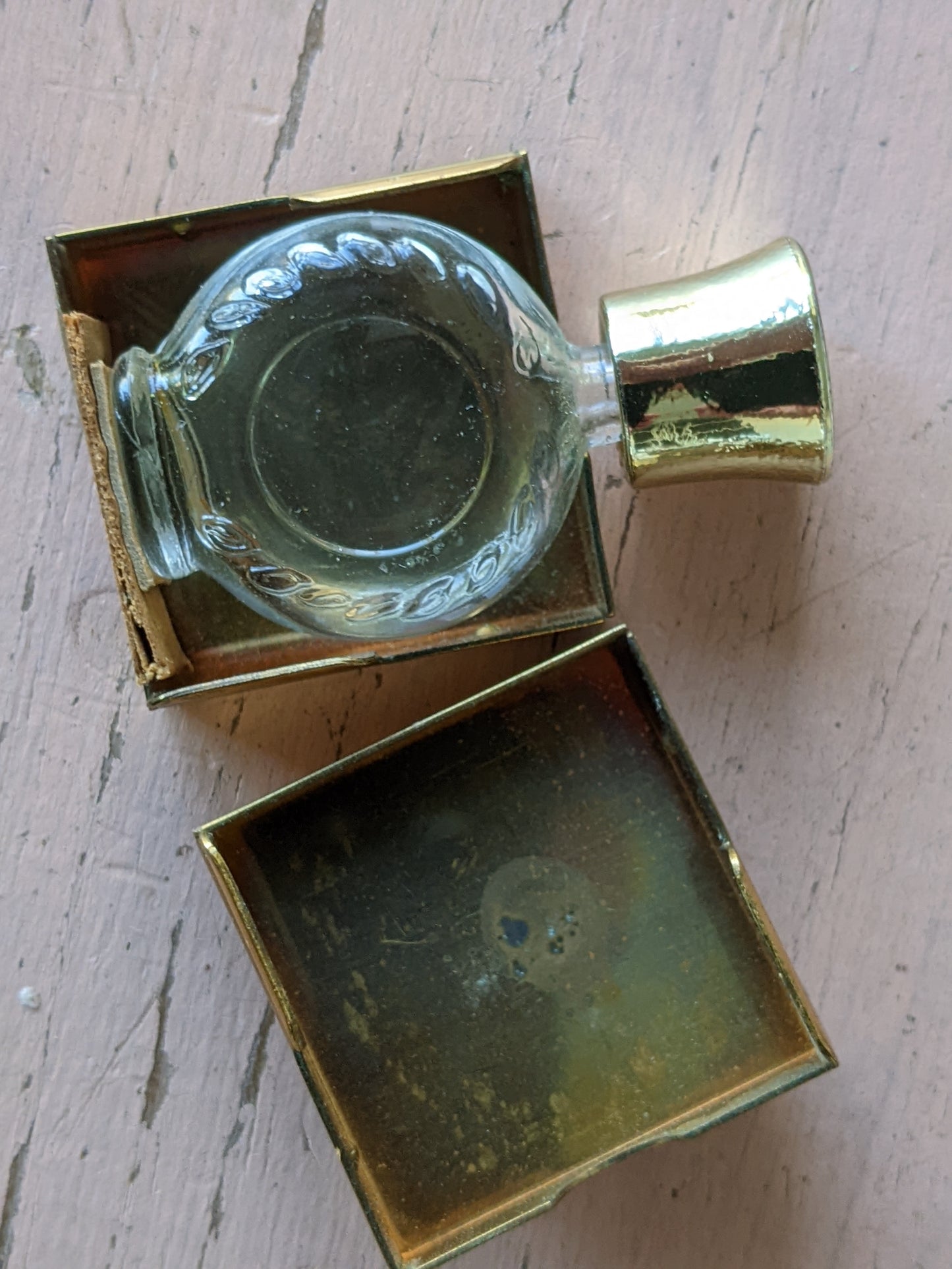 1950s Perfume Bottle & Travel Case Boudoir Vanity Accessory
