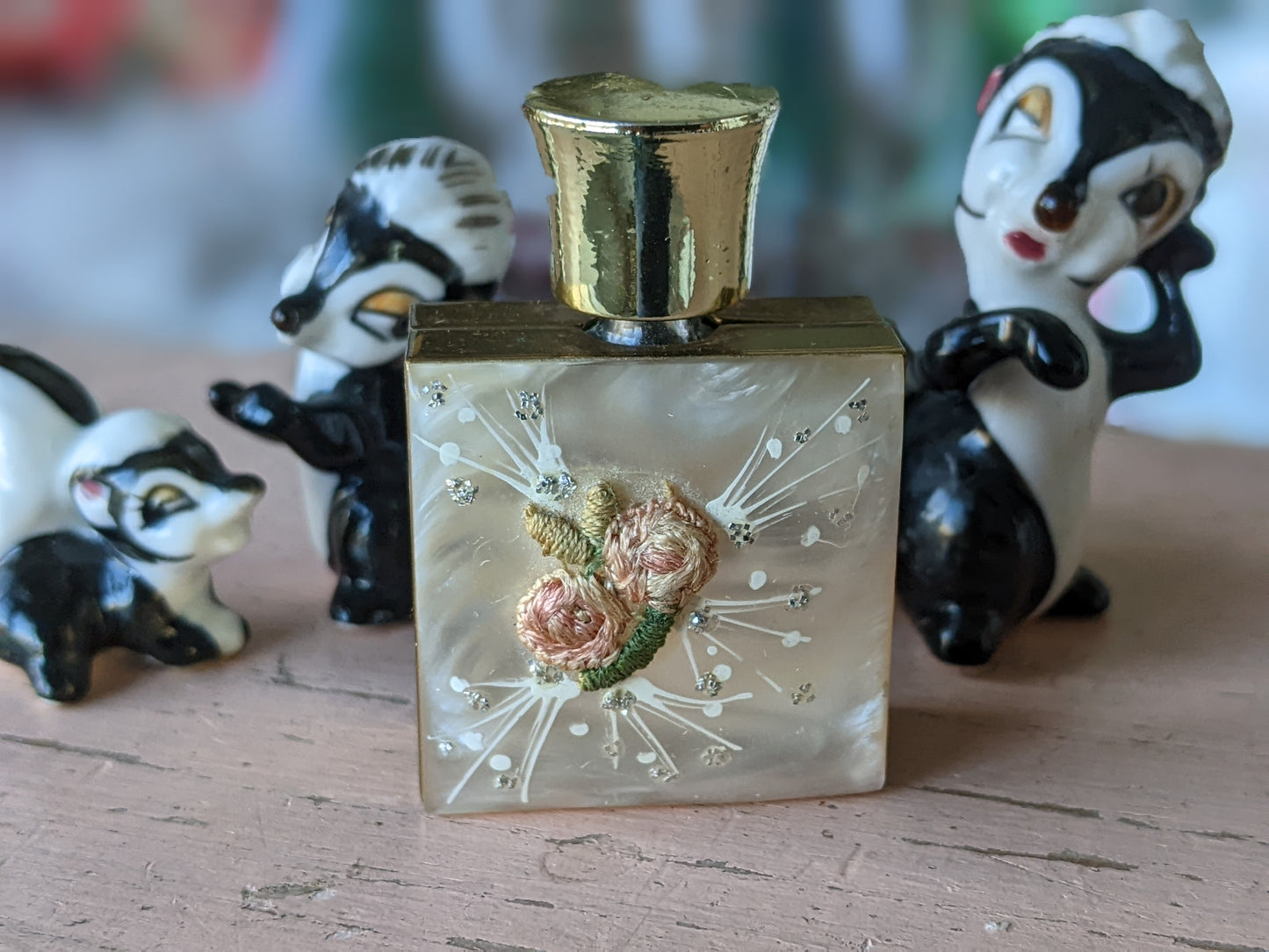 1950s Perfume Bottle & Travel Case Boudoir Vanity Accessory