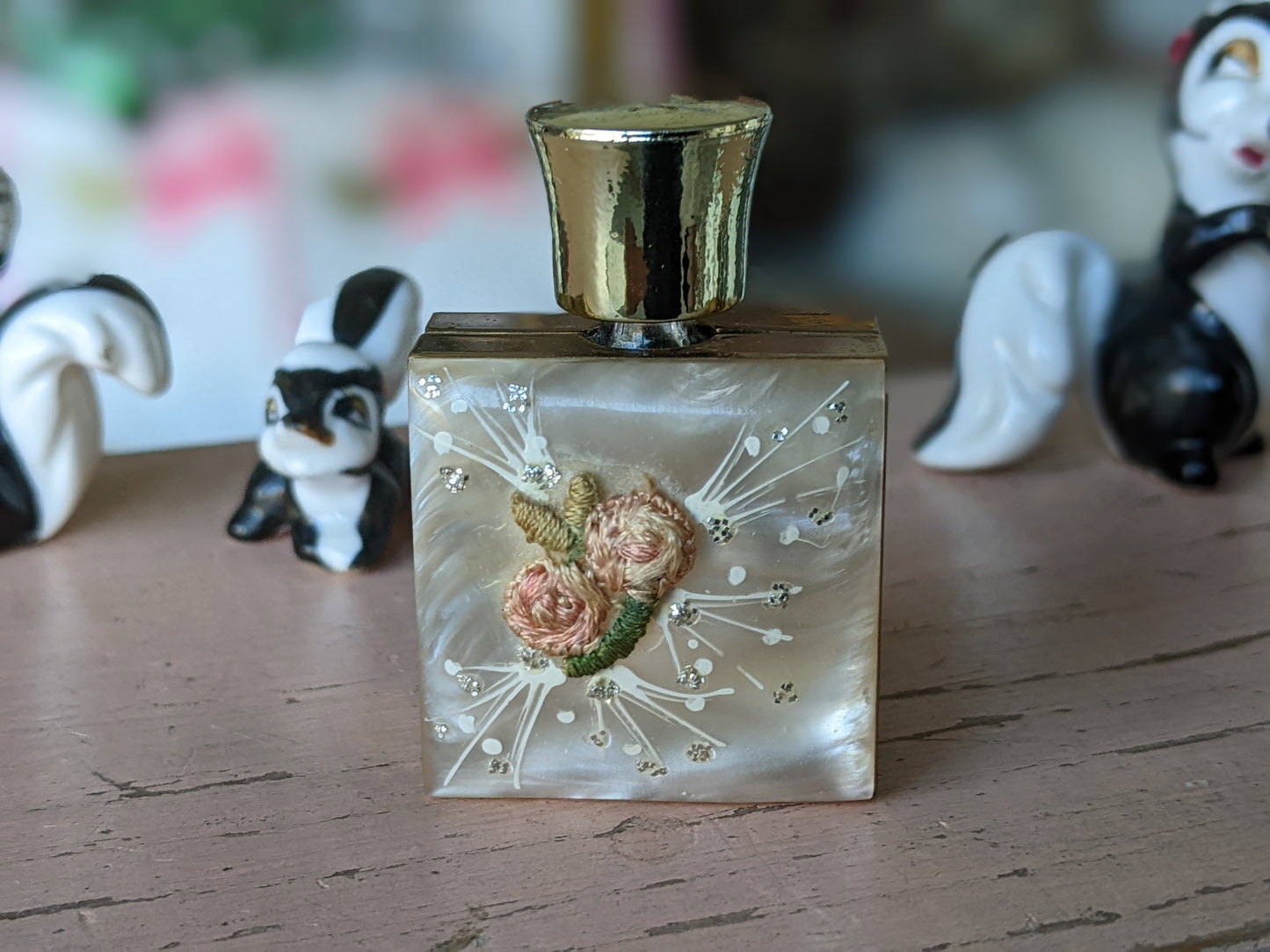 1950s Perfume Bottle & Travel Case Boudoir Vanity Accessory