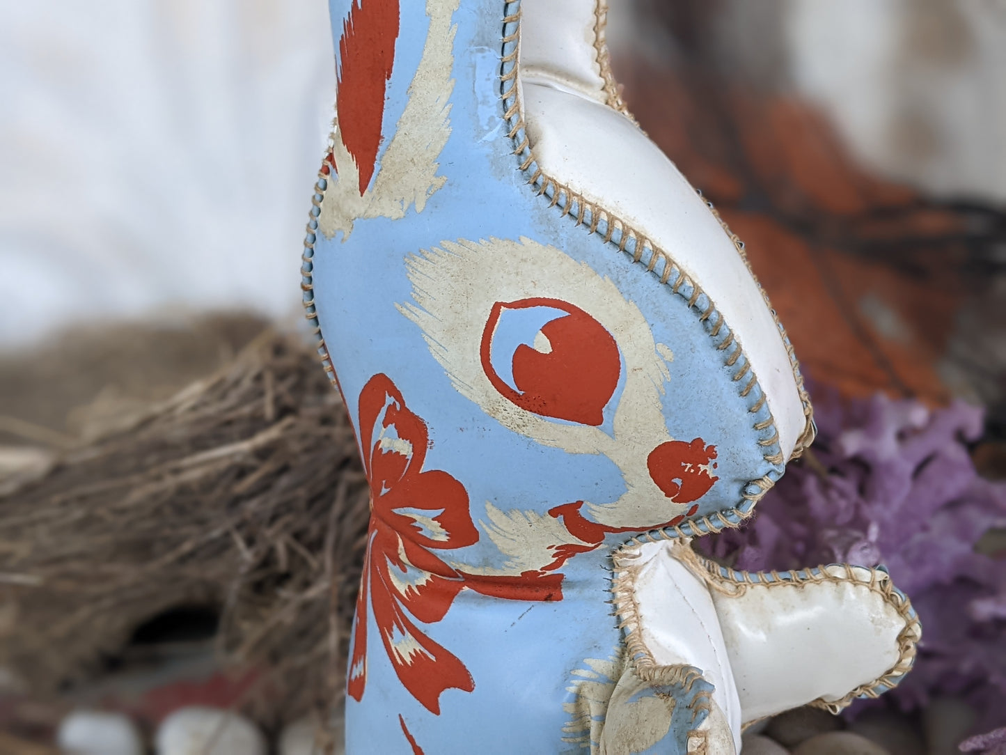 1950s Stuffed Vinyl Bunny **Rare Graphics