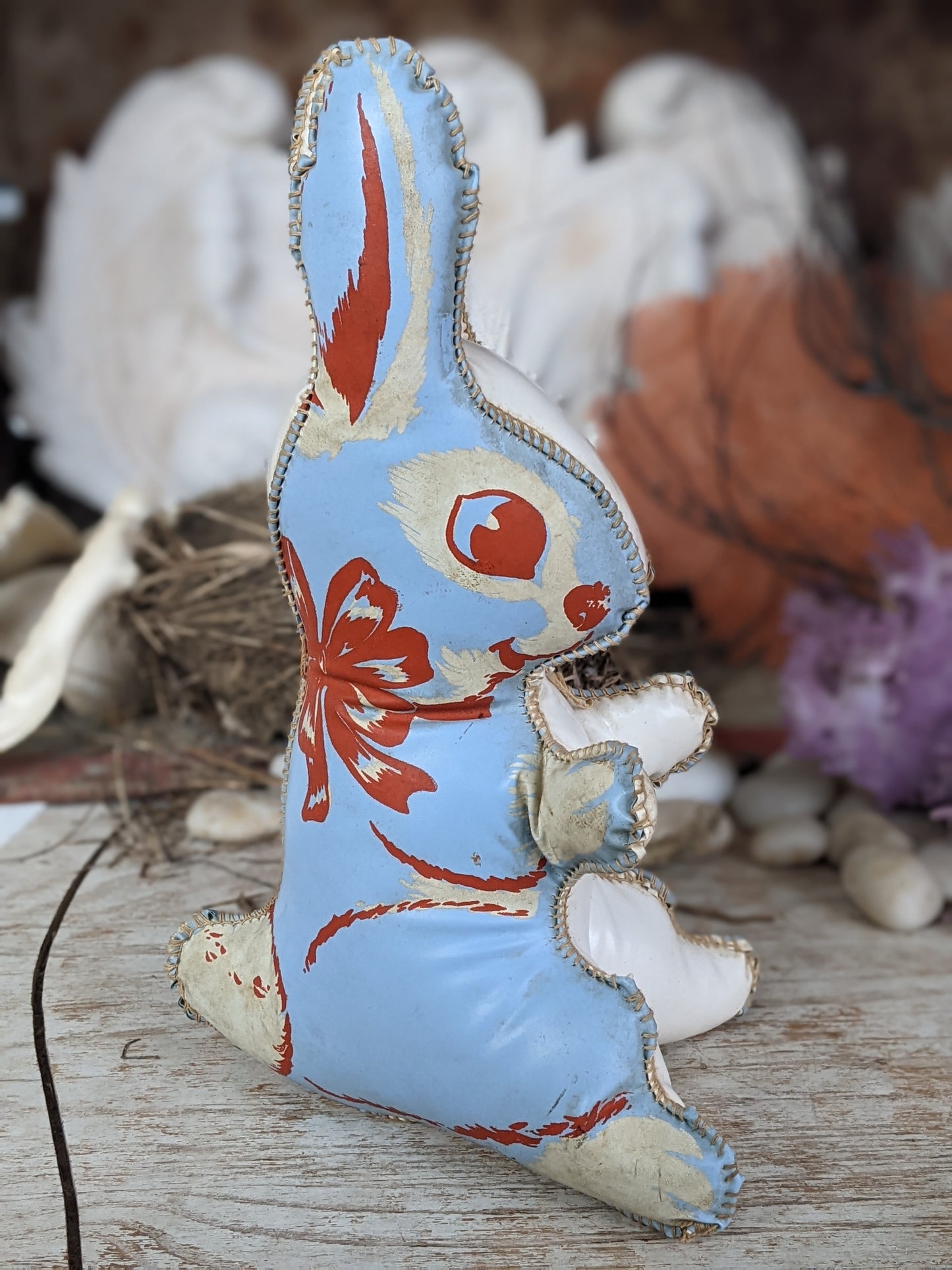 1950s Stuffed Vinyl Bunny **Rare Graphics