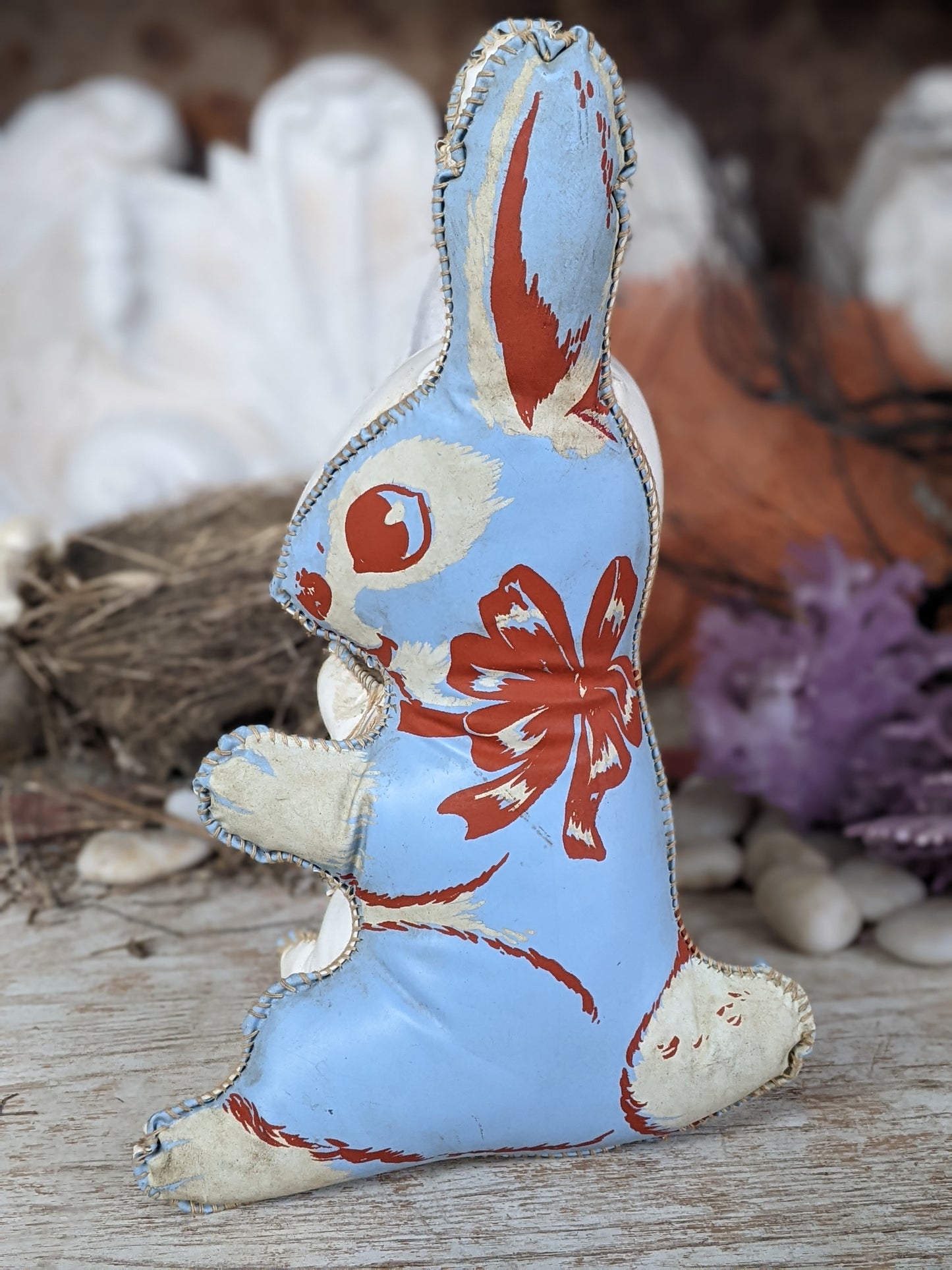 1950s Stuffed Vinyl Bunny **Rare Graphics