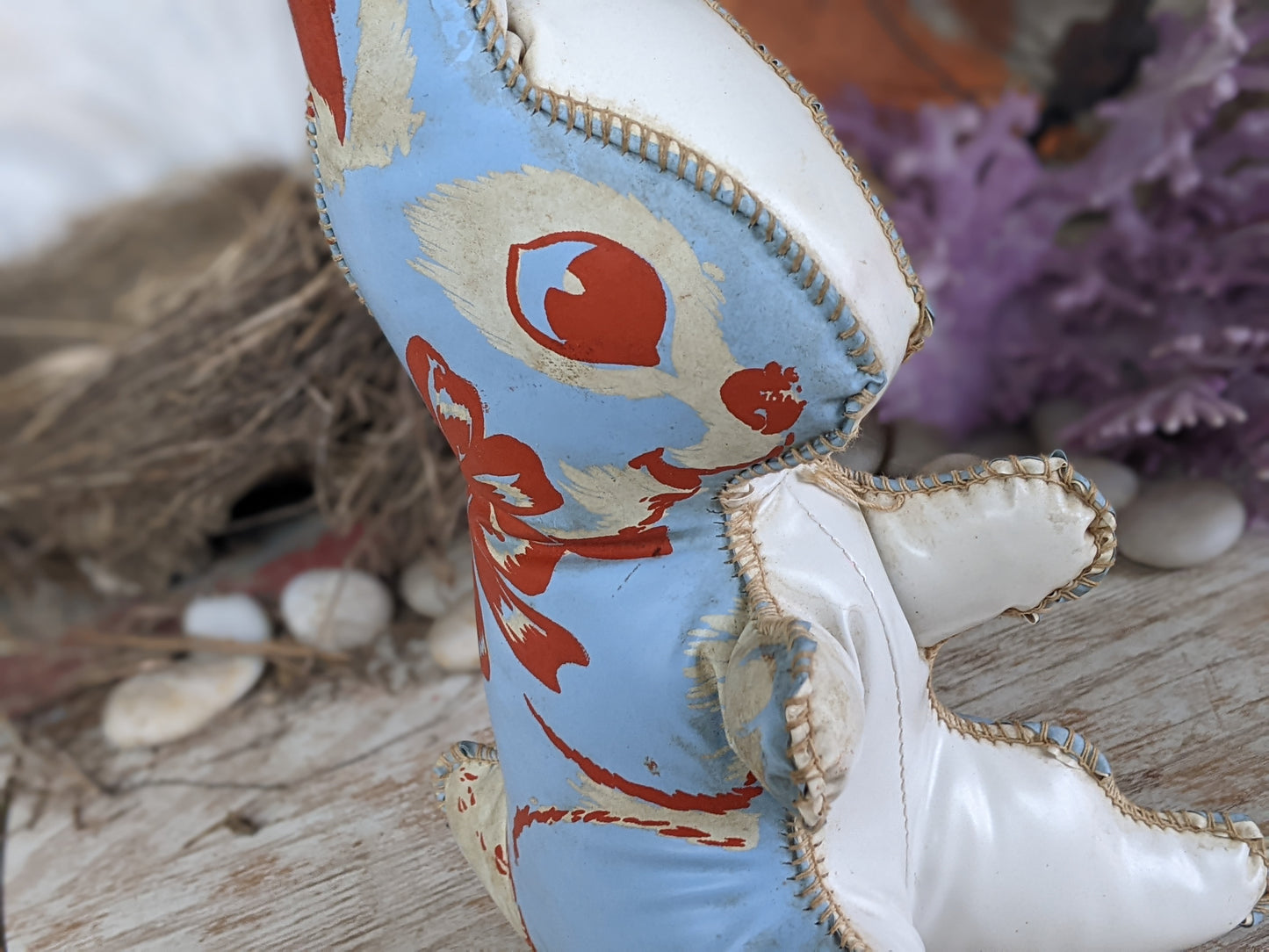 1950s Stuffed Vinyl Bunny **Rare Graphics
