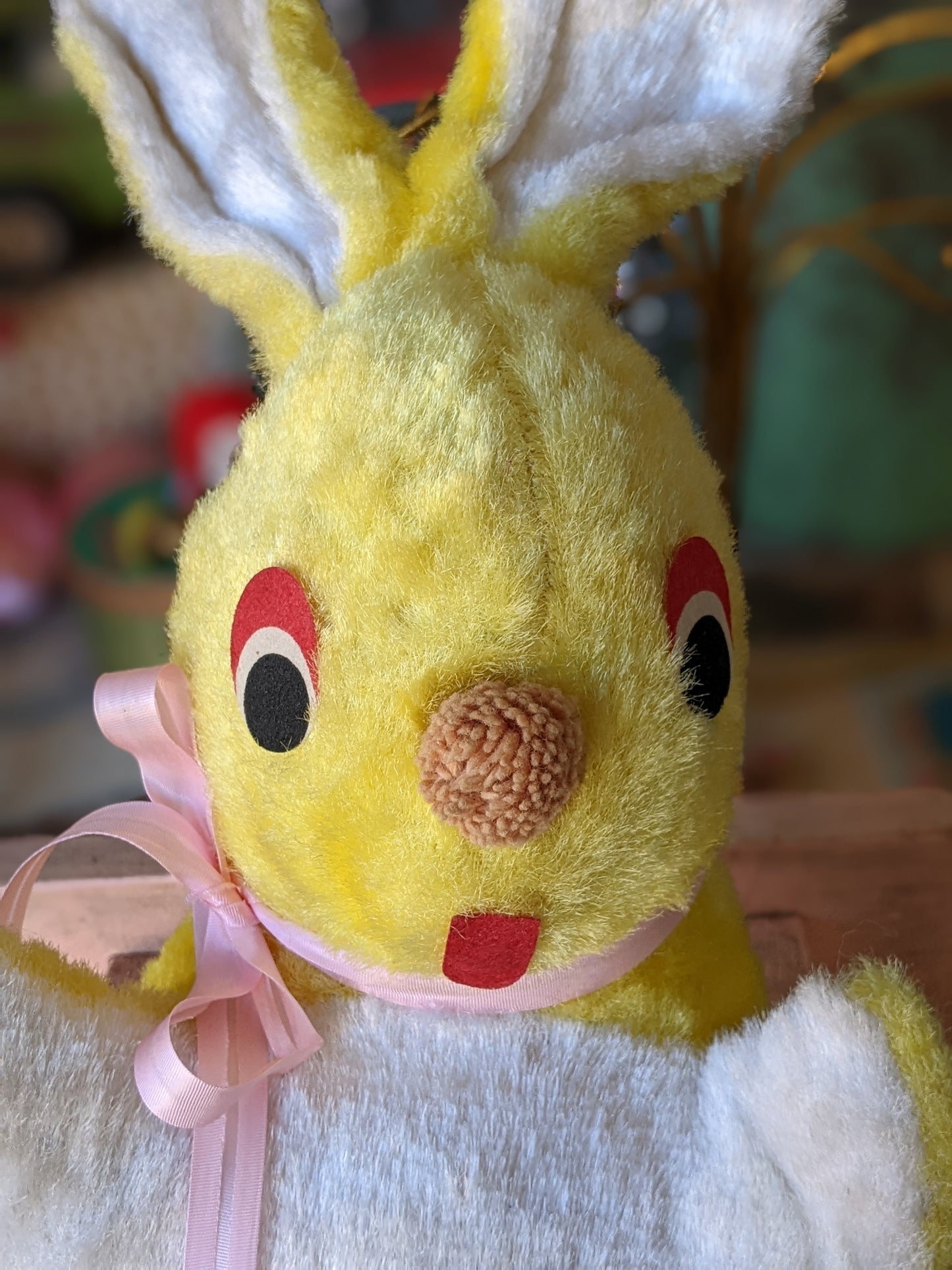 1950s Carnival Stuffed Bunny Prize Yellow Adorable !! Awesome Vintage Gifts & Collectibles
