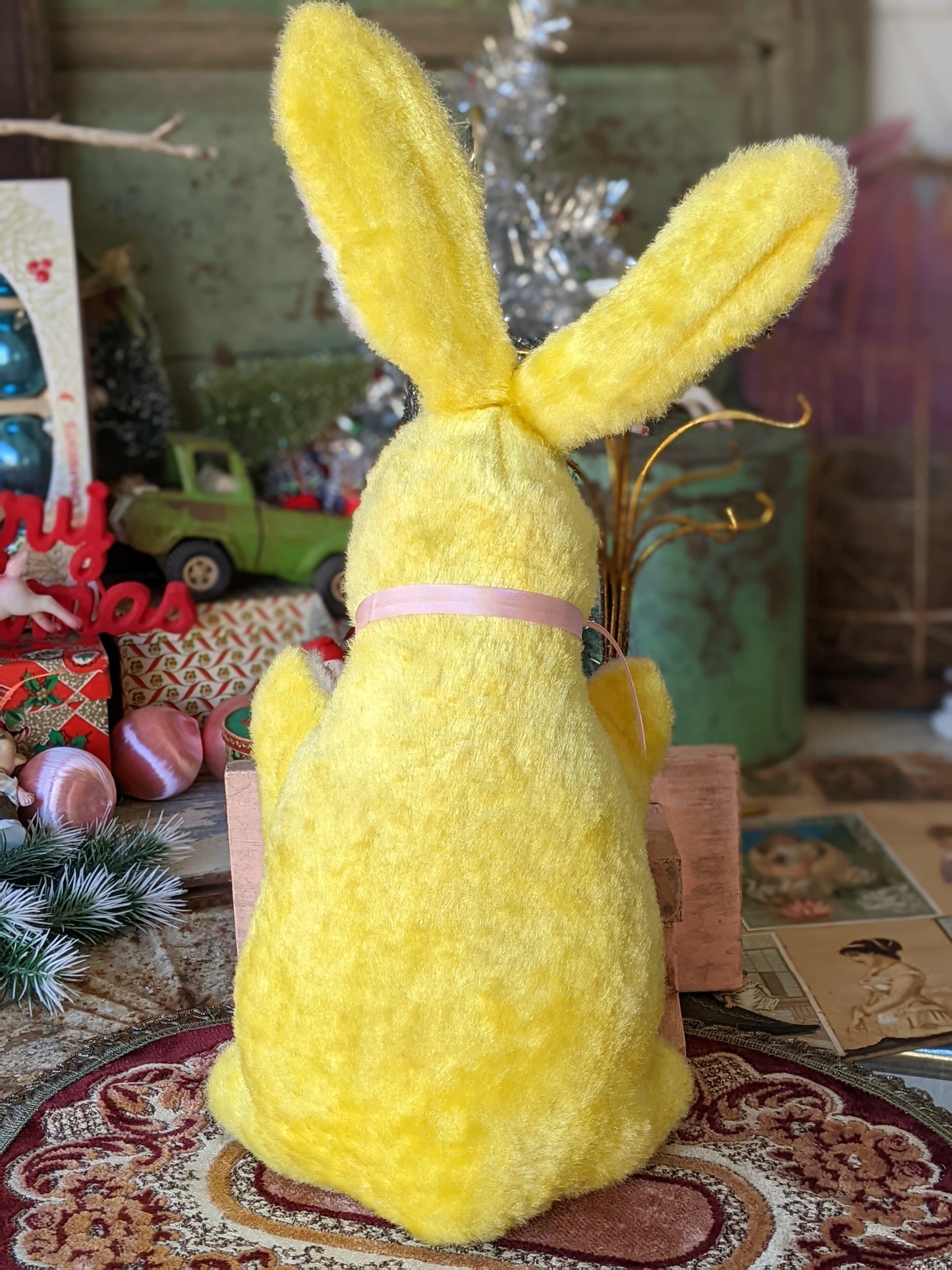1950s Carnival Stuffed Bunny Prize Yellow Adorable !! Awesome Vintage Gifts & Collectibles