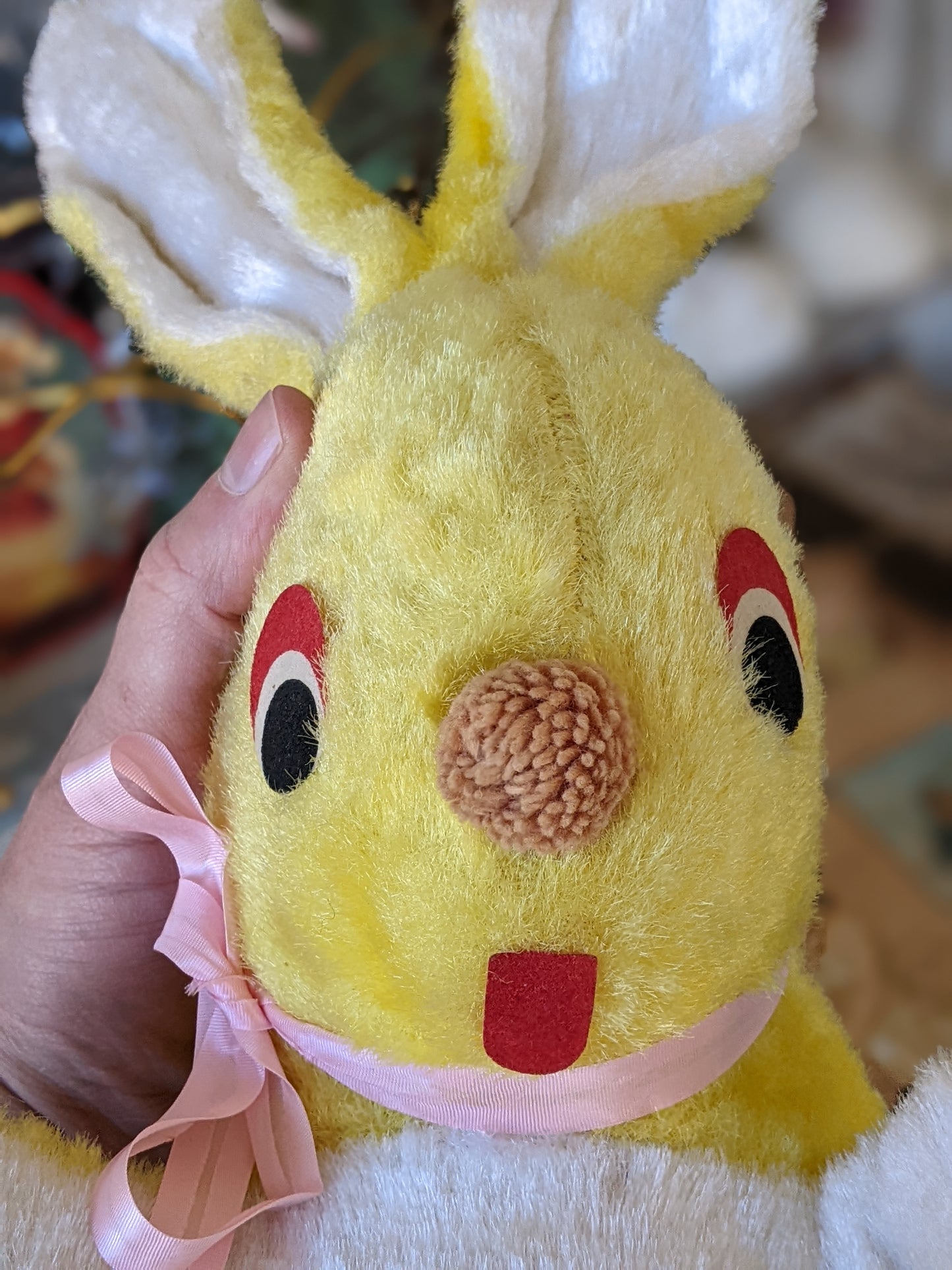 1950s Carnival Stuffed Bunny Prize Yellow Adorable !! Awesome Vintage Gifts & Collectibles