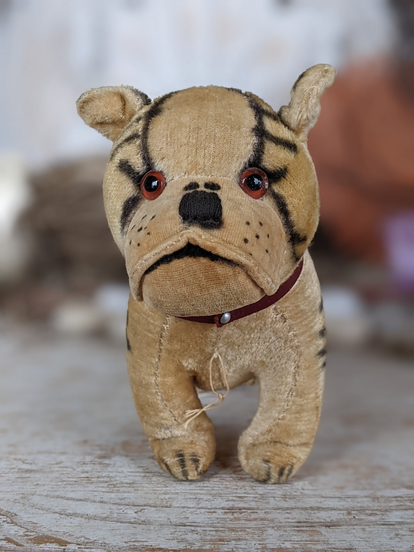 1950s Straw Stuffed Bulldog **Amazing Condition