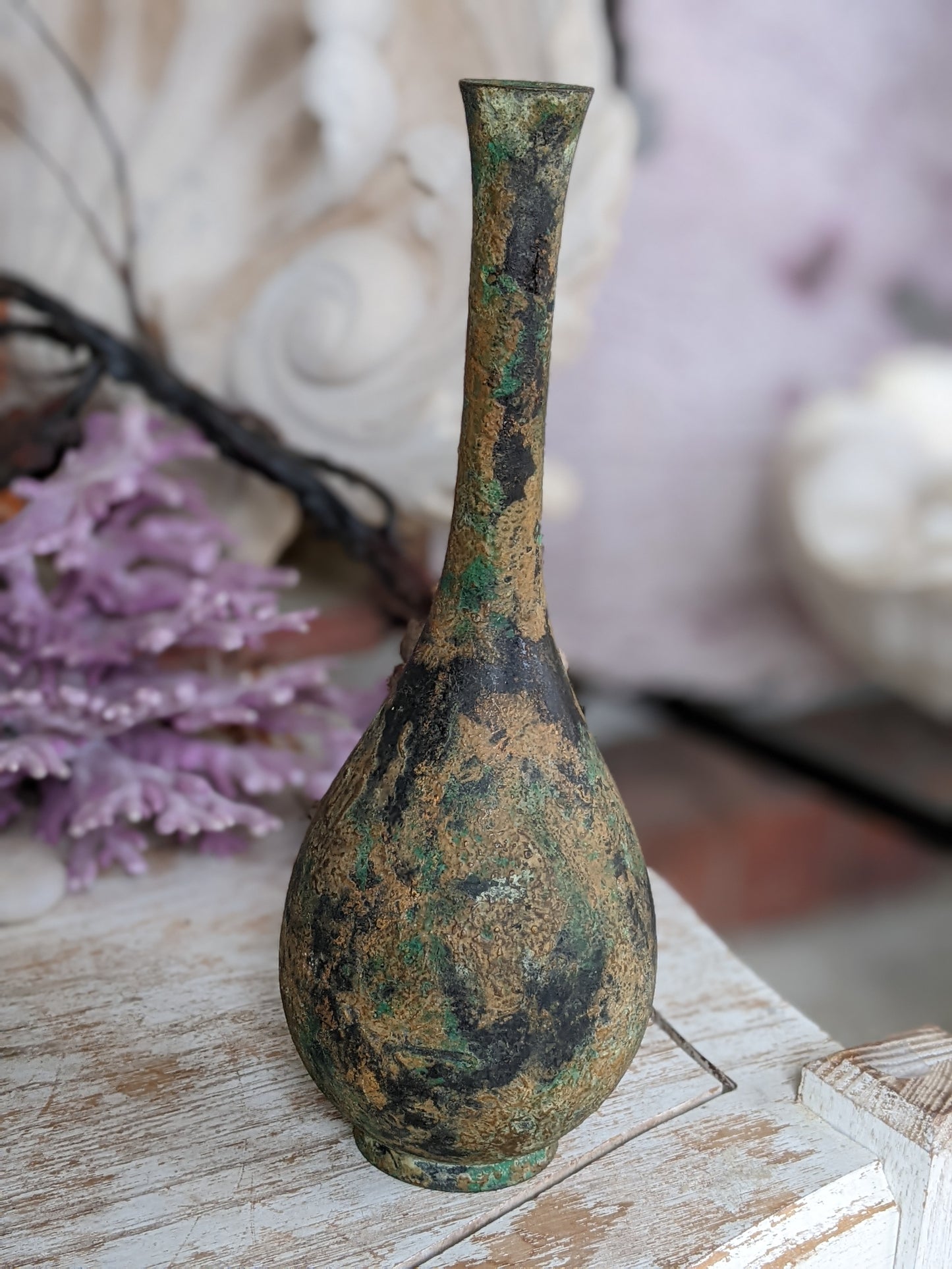 Mid-Century Japanese Metal Teardrop Vase **Ikebana **Amazing Condition
