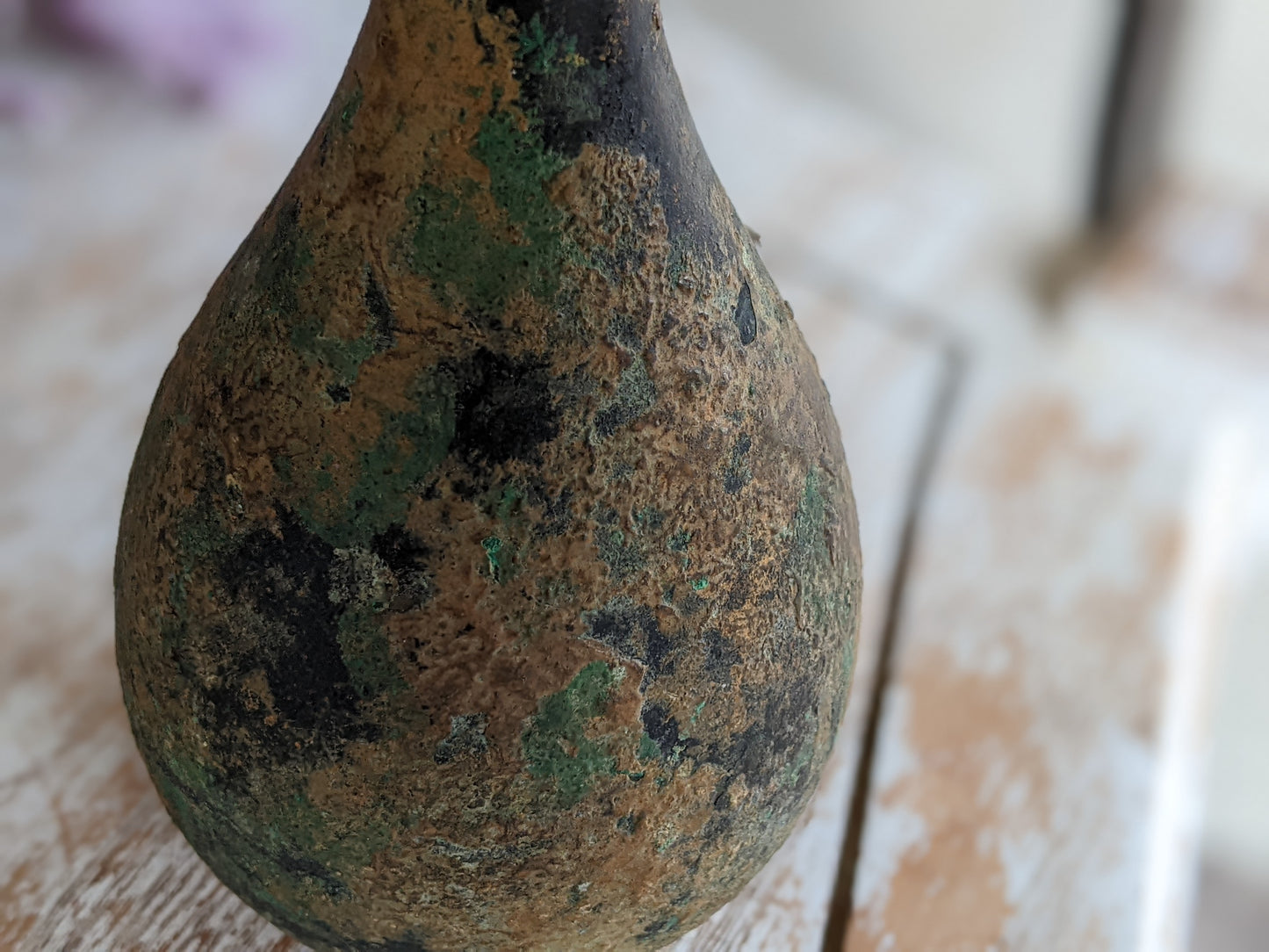 Mid-Century Japanese Metal Teardrop Vase **Ikebana **Amazing Condition