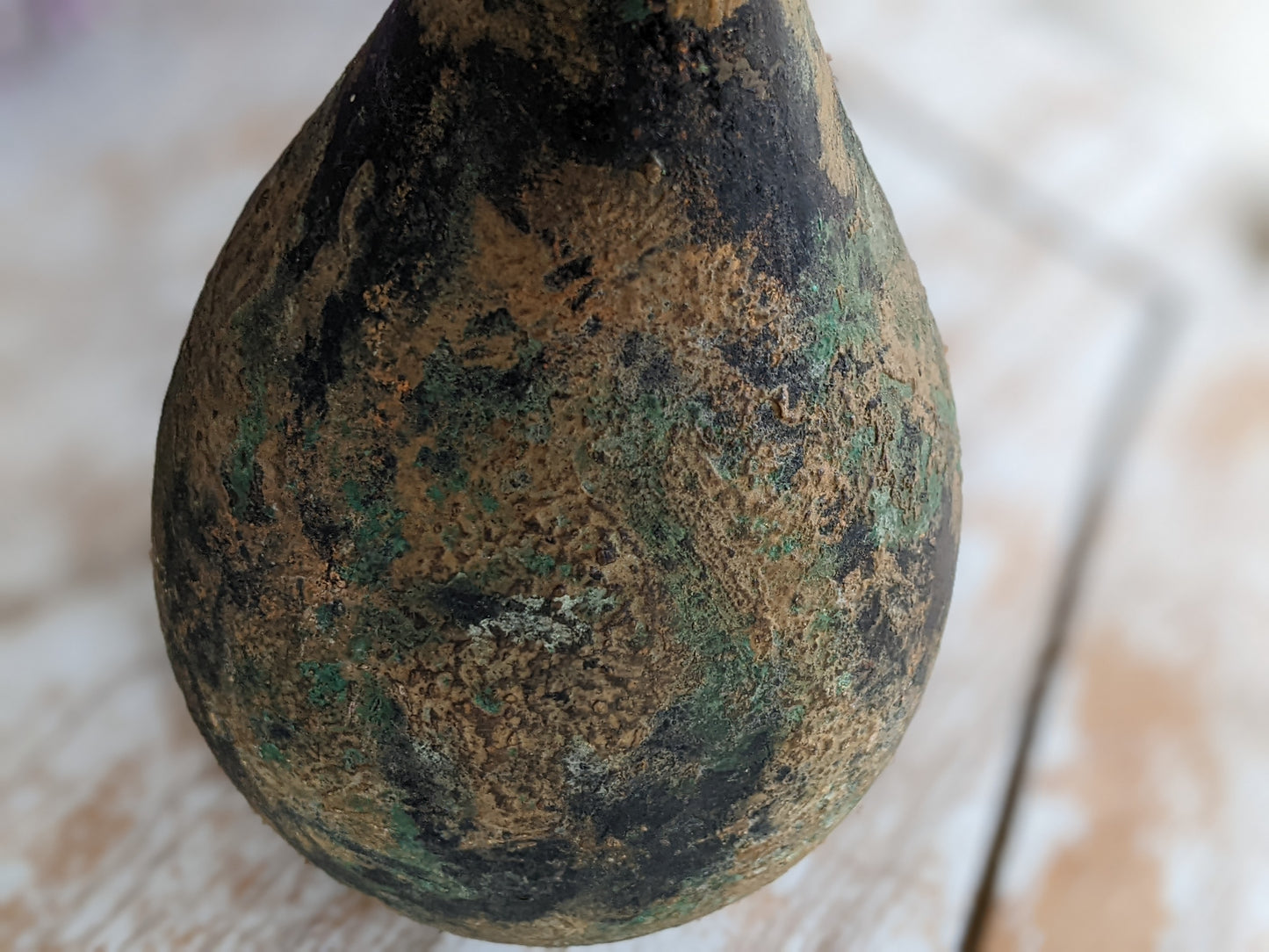 Mid-Century Japanese Metal Teardrop Vase **Ikebana **Amazing Condition