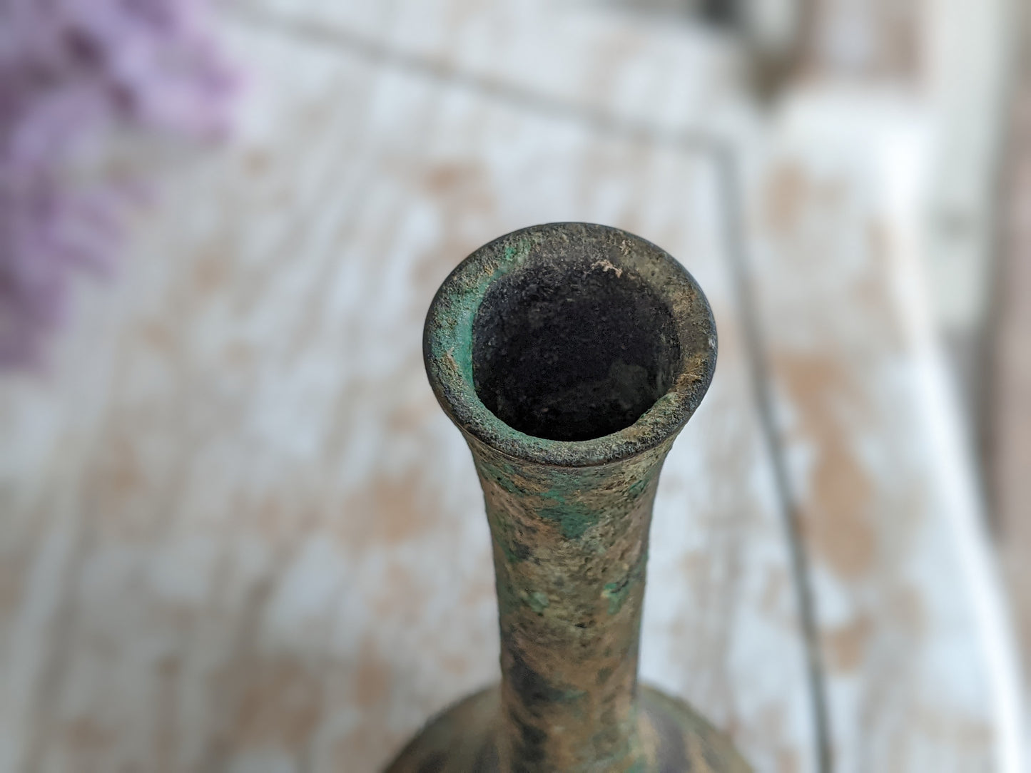 Mid-Century Japanese Metal Teardrop Vase **Ikebana **Amazing Condition