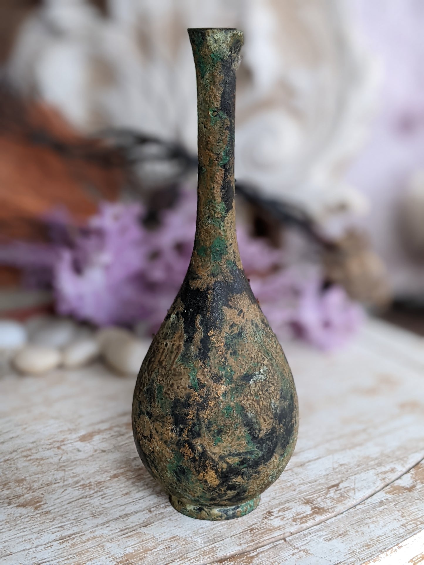 Mid-Century Japanese Metal Teardrop Vase **Ikebana **Amazing Condition
