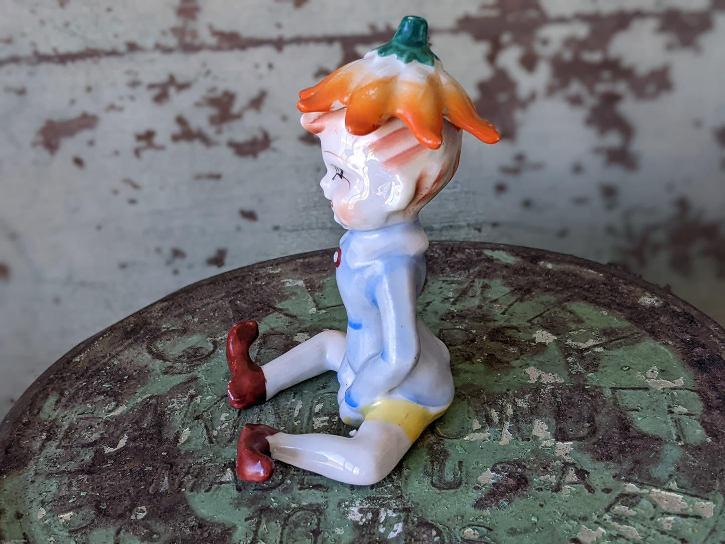 1950s Flower Blossom Pixie Elf Sitting Made In Japan **Mysterious