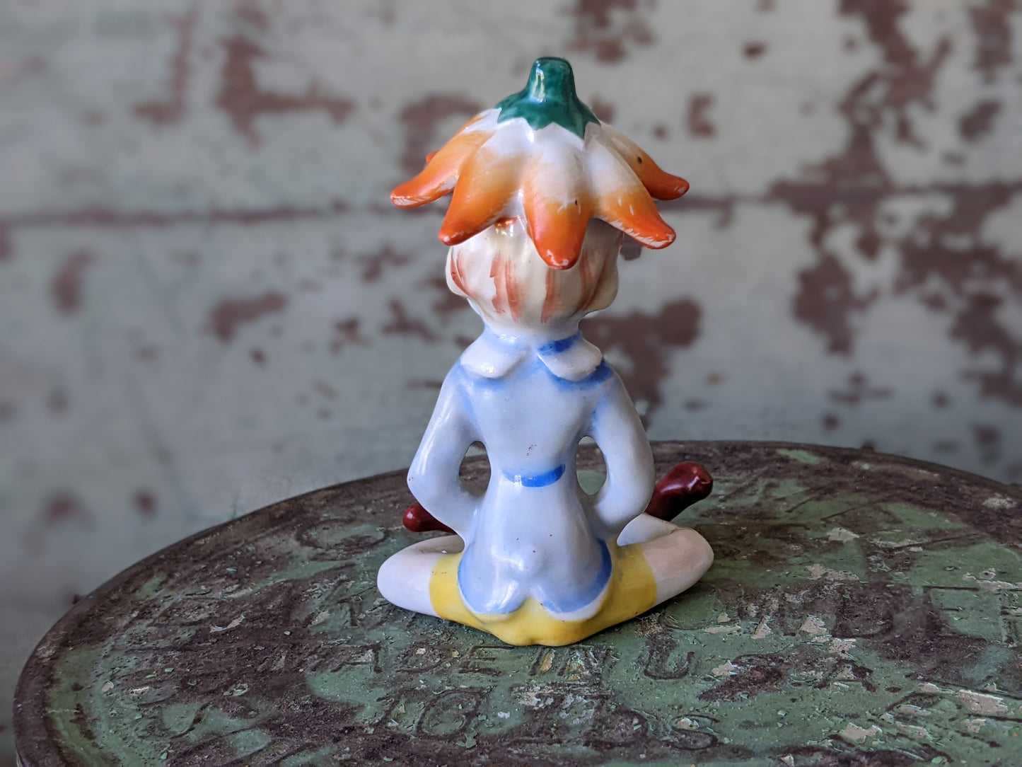 1950s Flower Blossom Pixie Elf Sitting Made In Japan **Mysterious