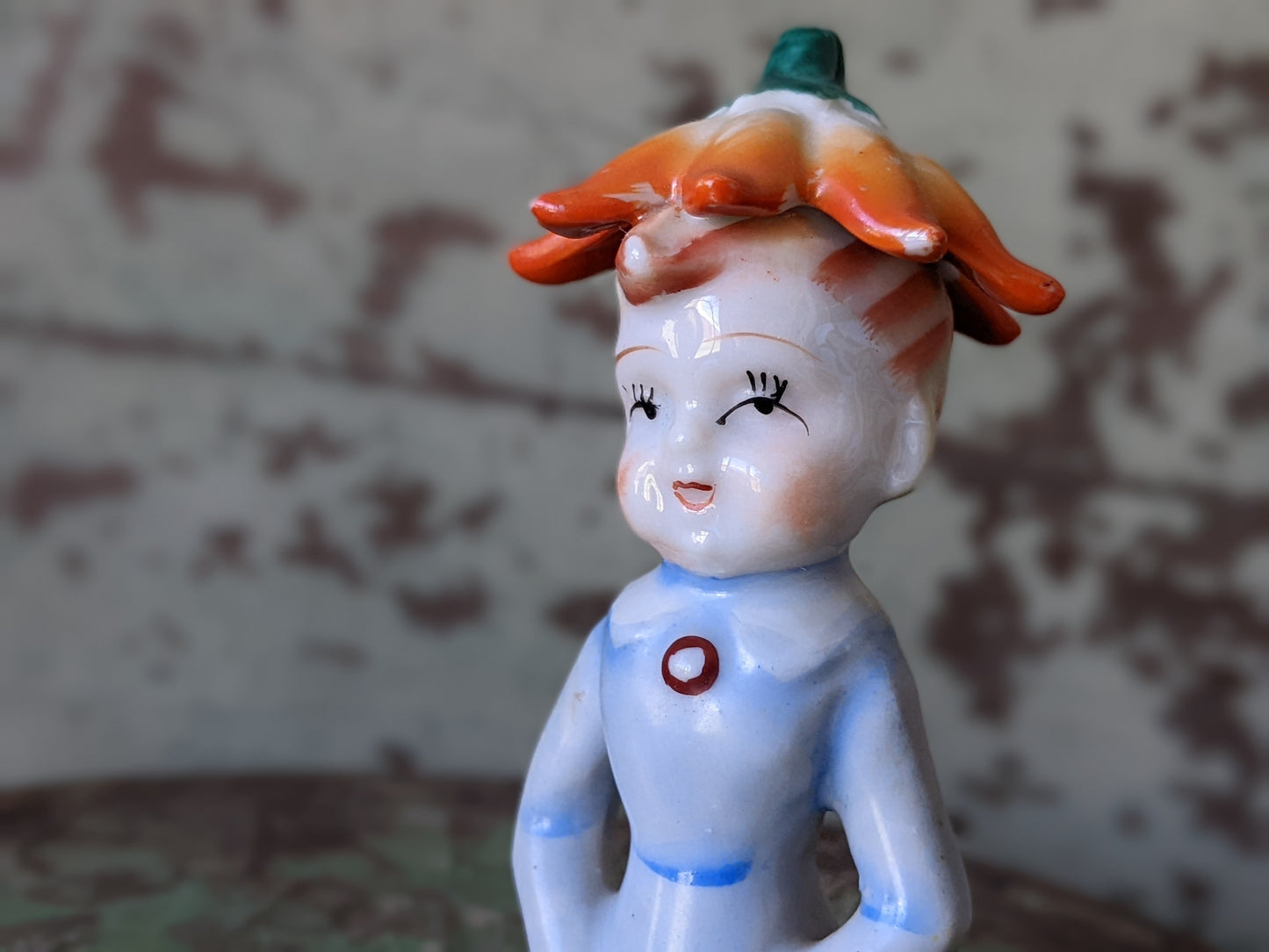 1950s Flower Blossom Pixie Elf Sitting Made In Japan **Mysterious
