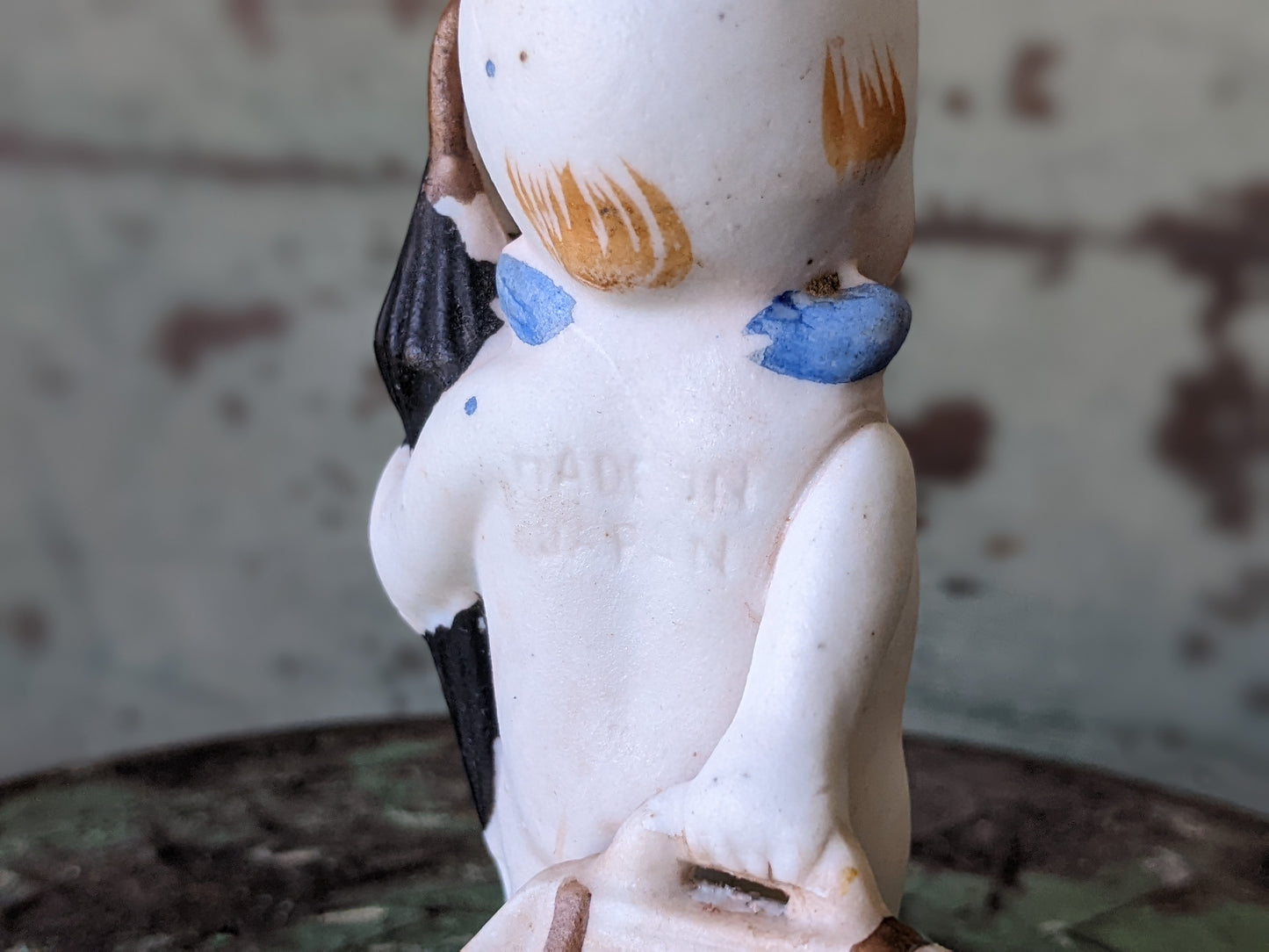 1930s Bisque Kewpie w Suitcase & Umbrella Japan **Too Cute To Travel