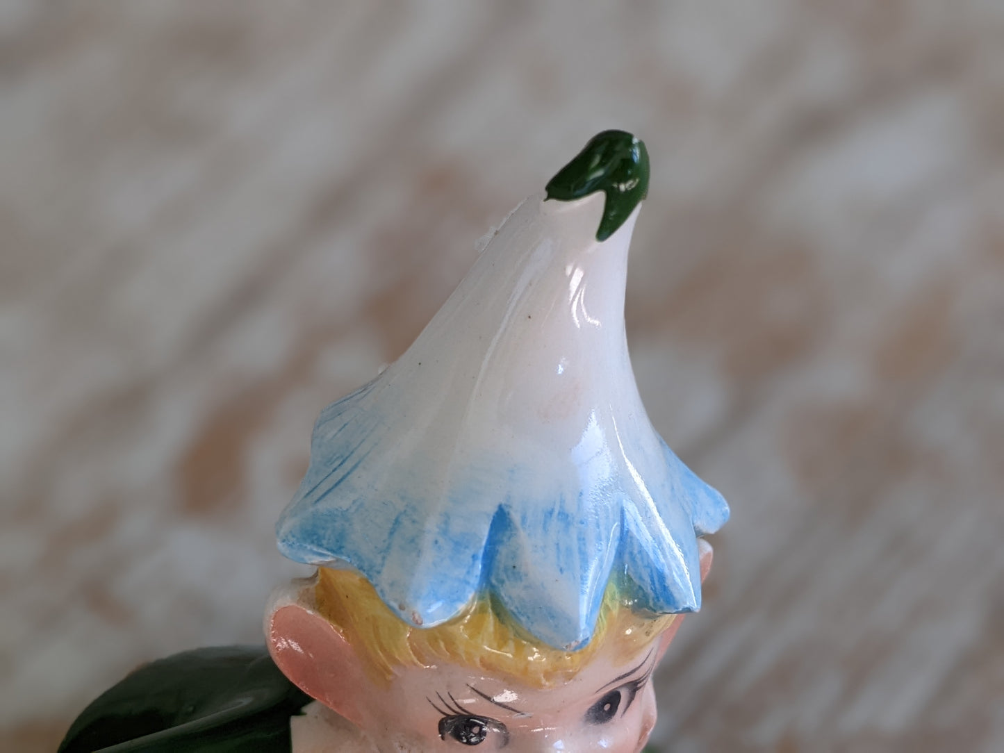 1950s Pixie Elf Blue Flower Blossom Made In Japan