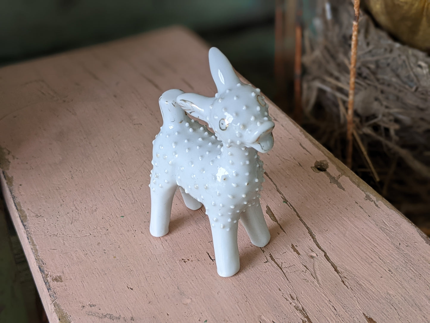 1950s Rare Stubbled Deer White Gold Japan **Amazingly Odd