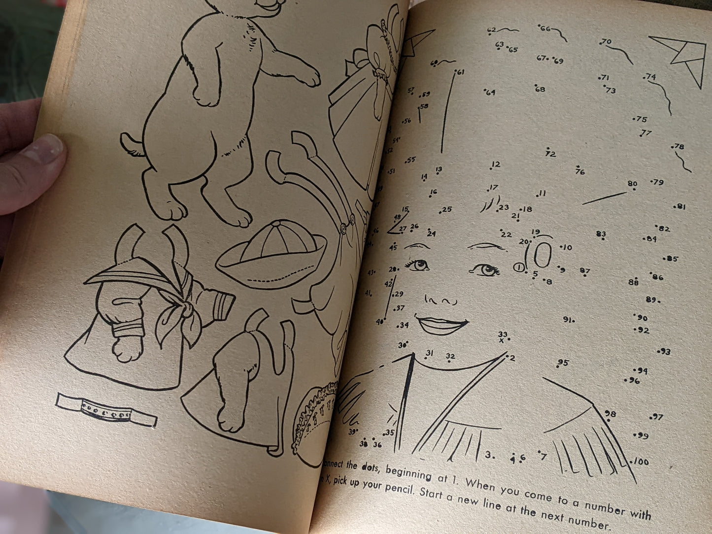 1949 Rainy Day Fun Activity Puzzles Coloring Book By Merrill #1574-15 **Amazing & Unused 48 Double-sided Pages