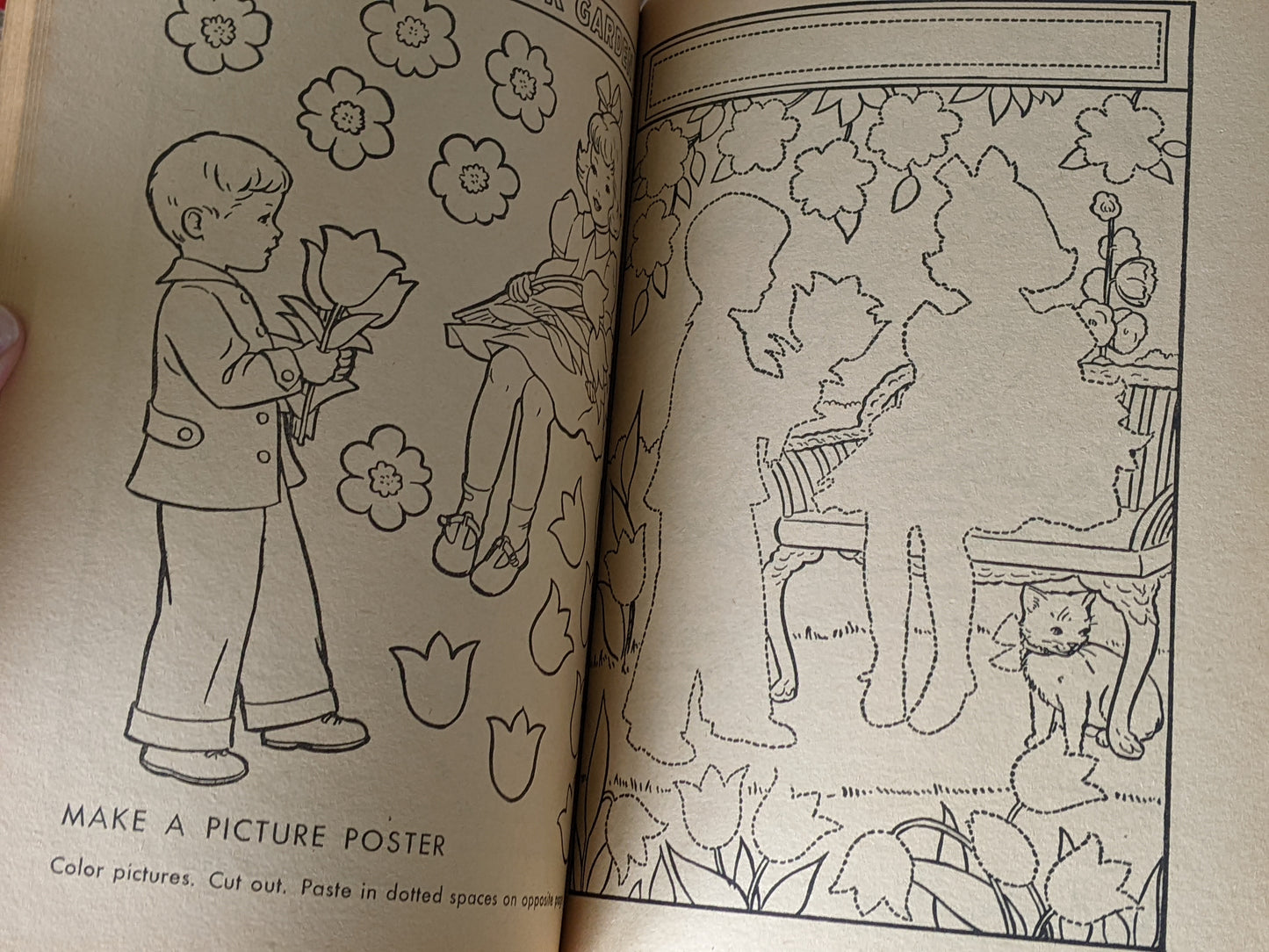 1949 Rainy Day Fun Activity Puzzles Coloring Book By Merrill #1574-15 **Amazing & Unused 48 Double-sided Pages