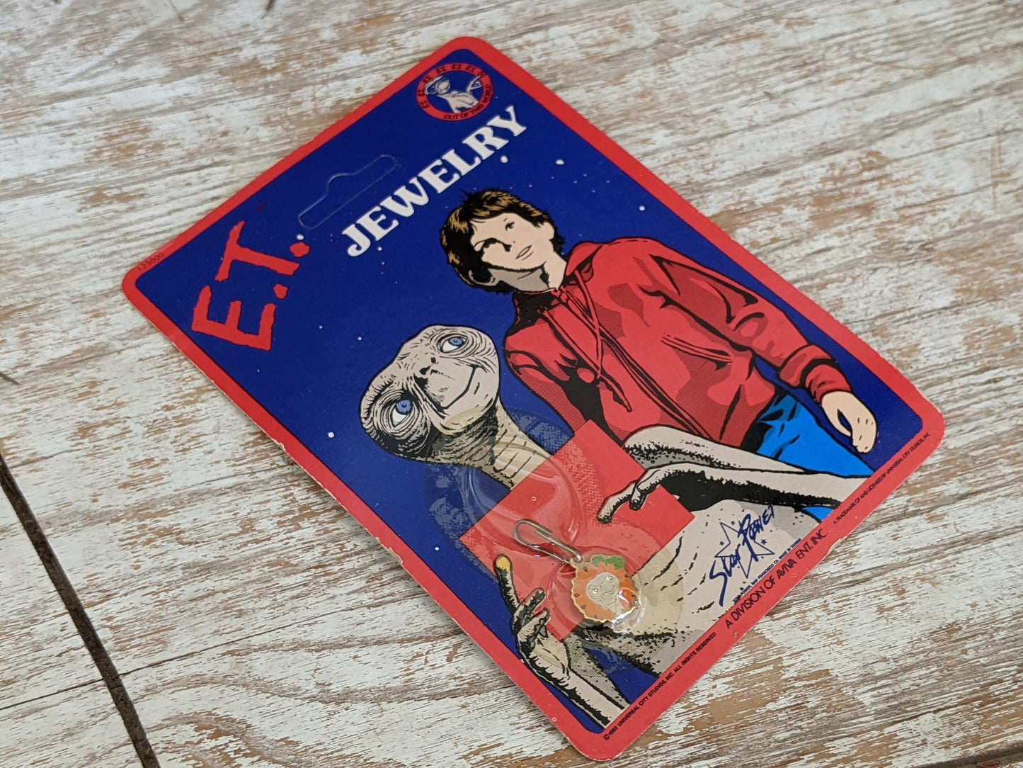 1982 E.T. Zipper Charm "Flower Pot" E.T. Enamel Charm by Star Power **Sealed & Unpunched