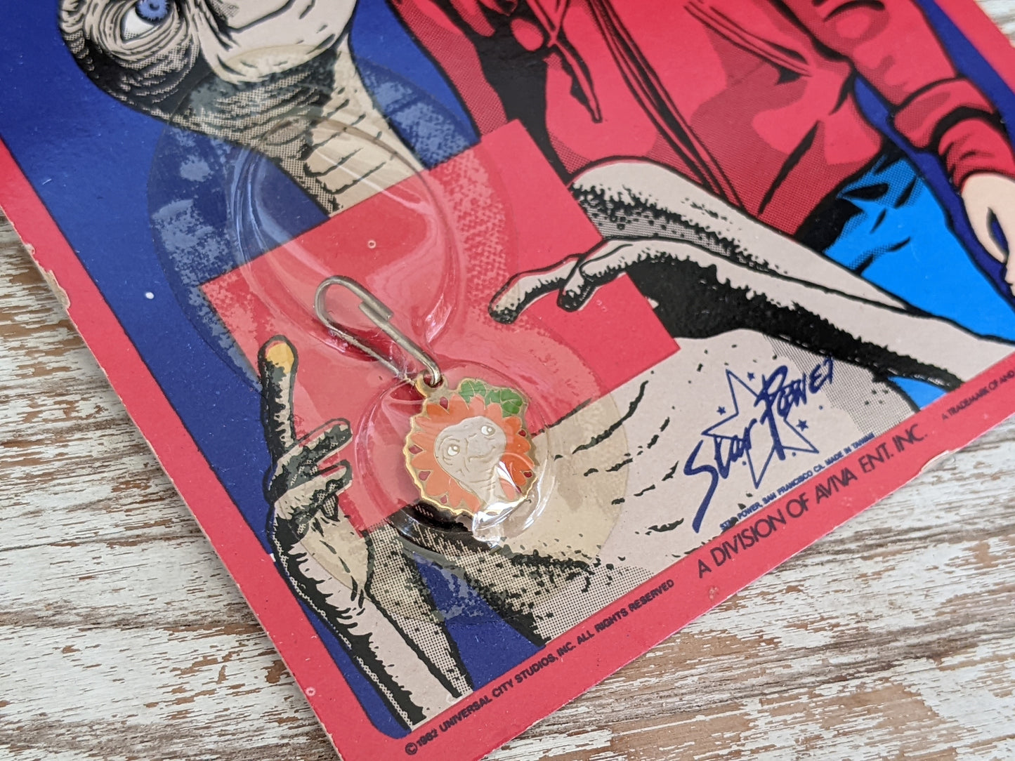 1982 E.T. Zipper Charm "Flower Pot" E.T. Enamel Charm by Star Power **Sealed & Unpunched