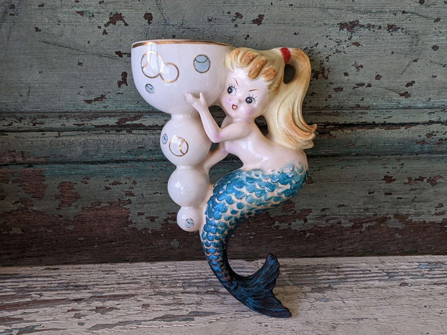 1950s Mermaid Wall Pocket by Napco **Kitschy Cute **Rare Quality!!