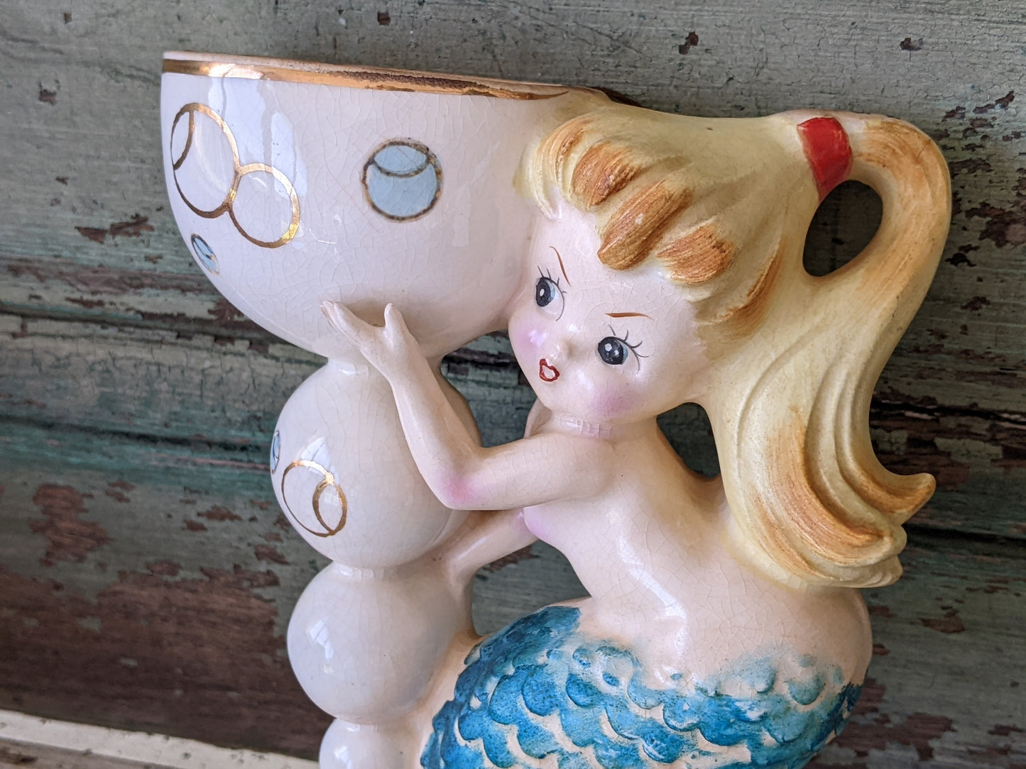 1950s Mermaid Wall Pocket by Napco **Kitschy Cute **Rare Quality!!