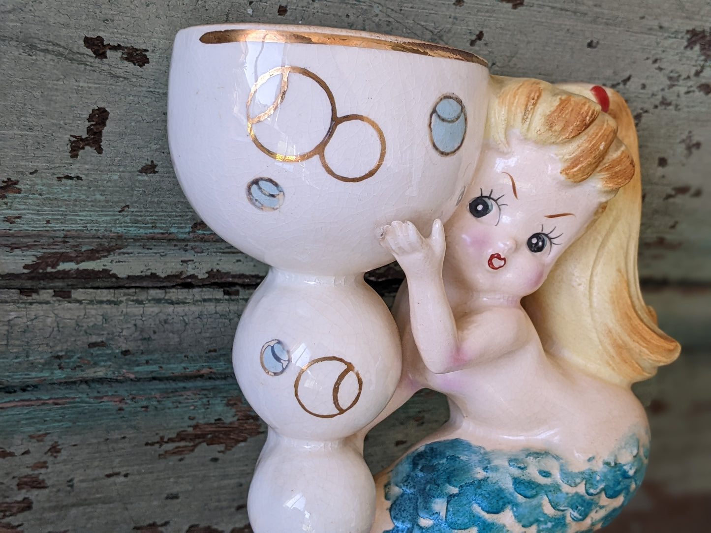 1950s Mermaid Wall Pocket by Napco **Kitschy Cute **Rare Quality!!