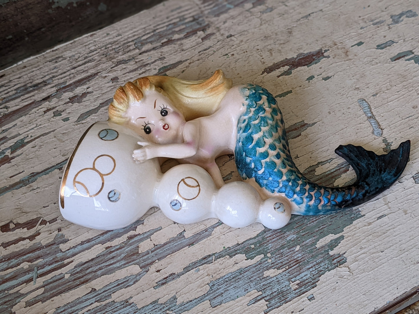 1950s Mermaid Wall Pocket by Napco **Kitschy Cute **Rare Quality!!