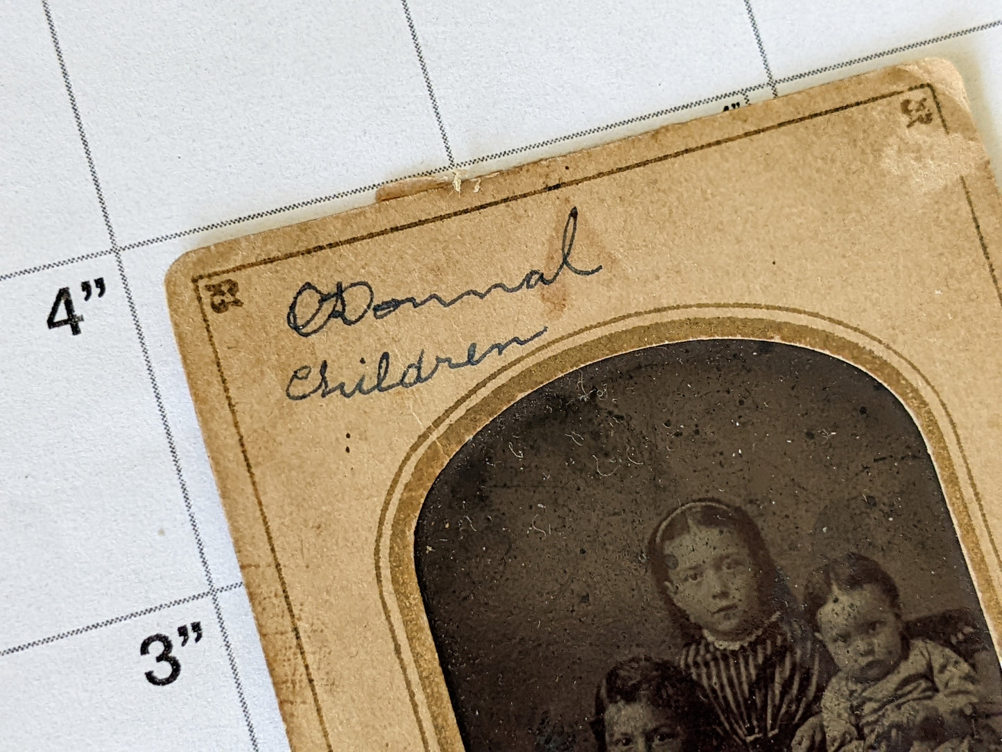 Vintage Tintype Studio Portrait of Odonnal Children