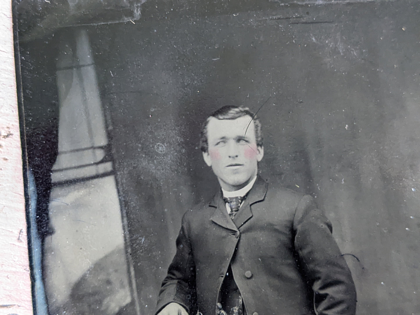 Vintage Tintype Young Mans Studio Portrait