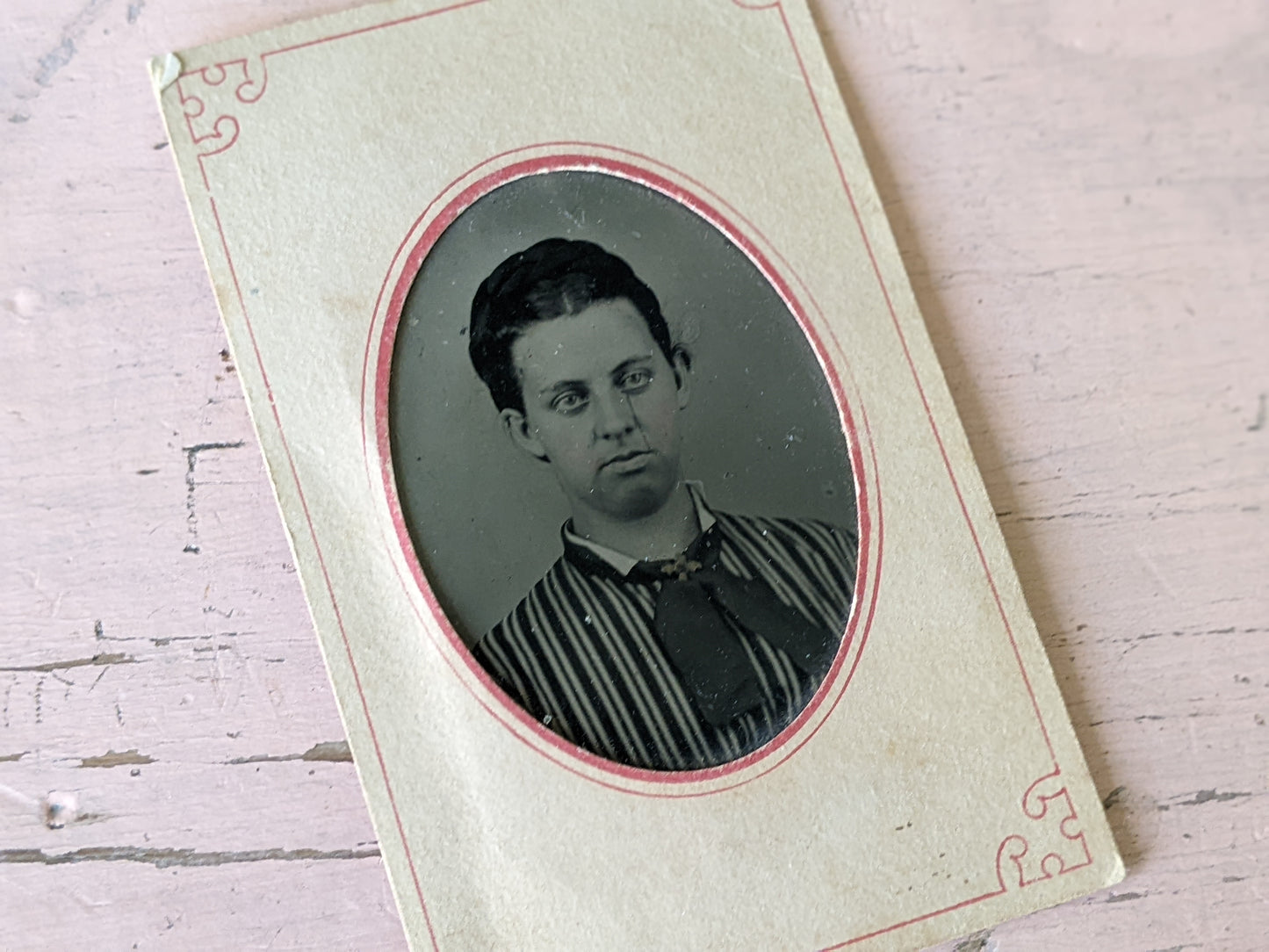 Vintage Tintype Studio Portrait Young Woman
