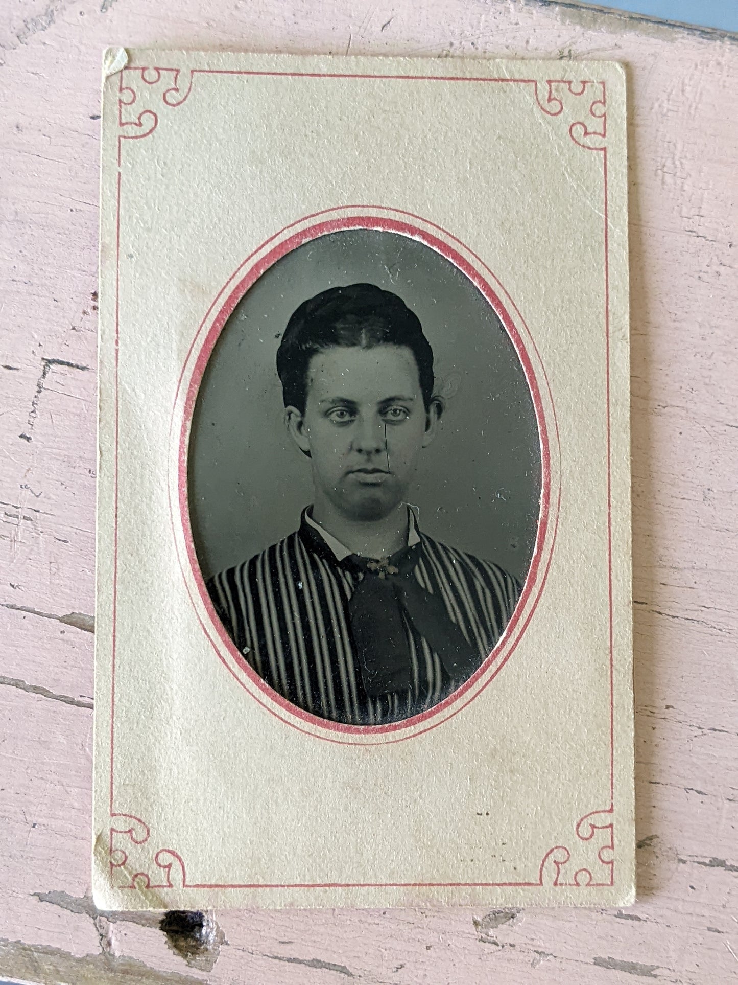 Vintage Tintype Studio Portrait Young Woman