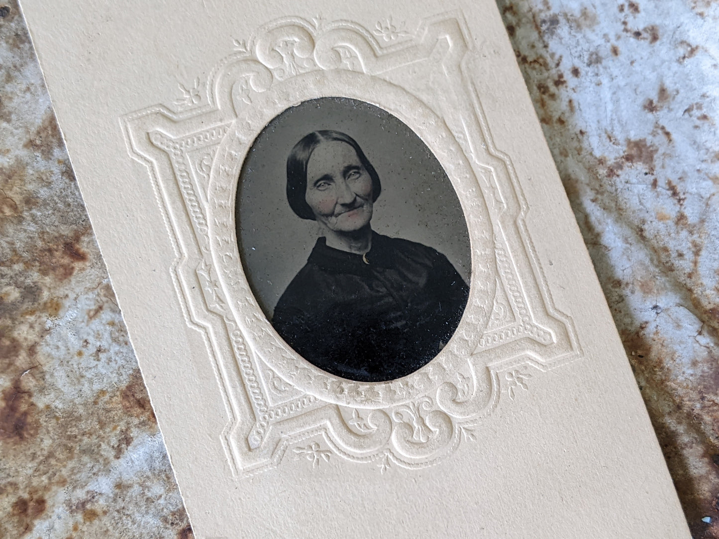 Vintage Tintype Studio Portrait of Elderly Woman