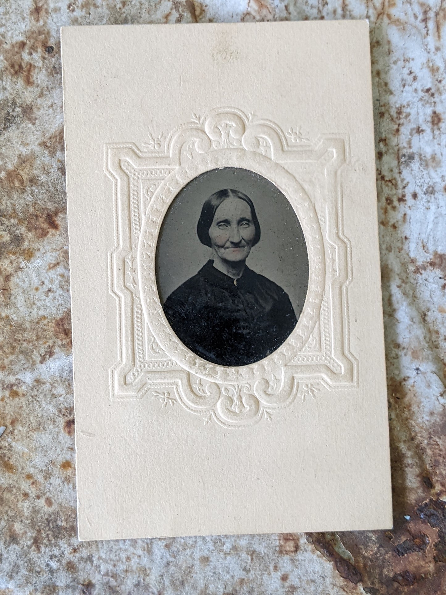 Vintage Tintype Studio Portrait of Elderly Woman
