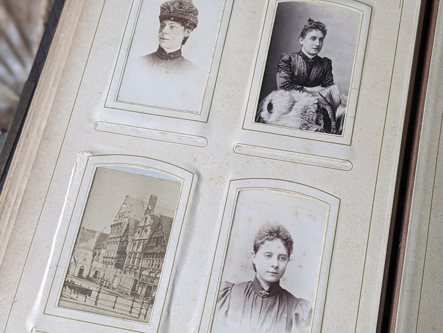 1800s Antique Family Photo Album Victorian Leather Original Photographs !! Amazing Historical Portraits Beautiful Reference Photography !!