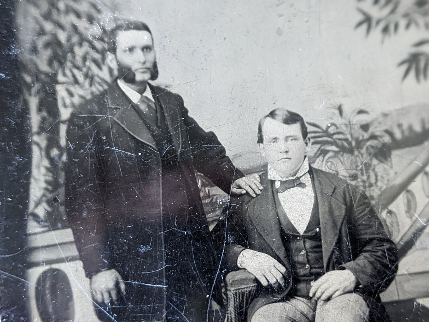 Vintage Tintype Studio Portrait Two Men