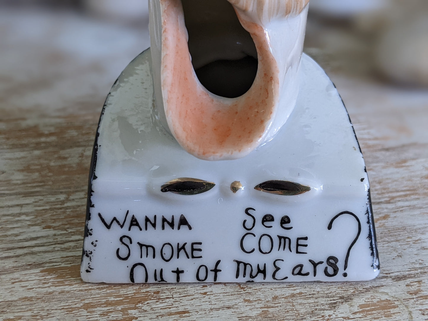 1910s Schafer & Vater Ashtray *Out of My Ears* W Top Hat