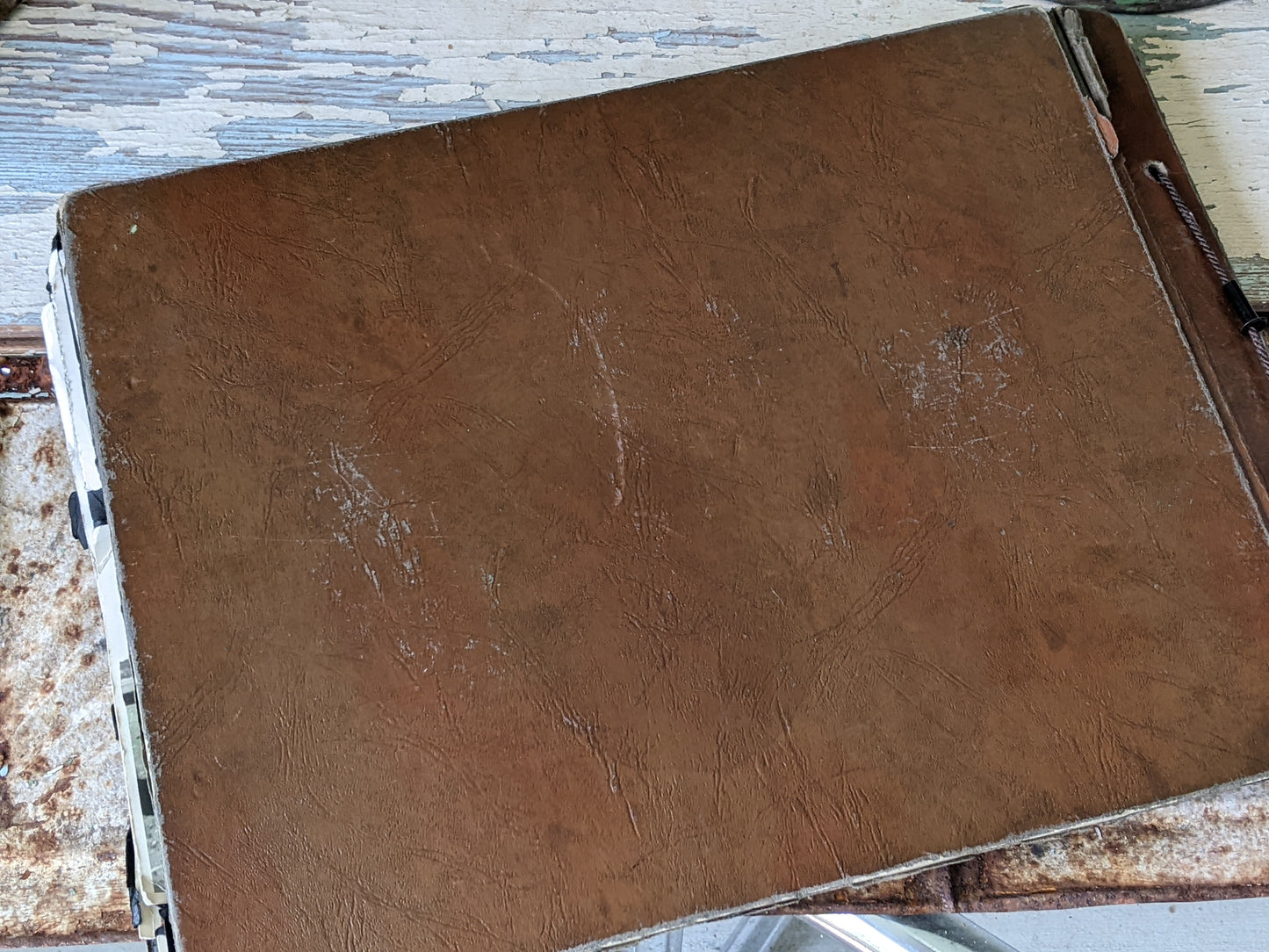 Vintage Photo Album w Over 200+ Photos of Family Leather Cover