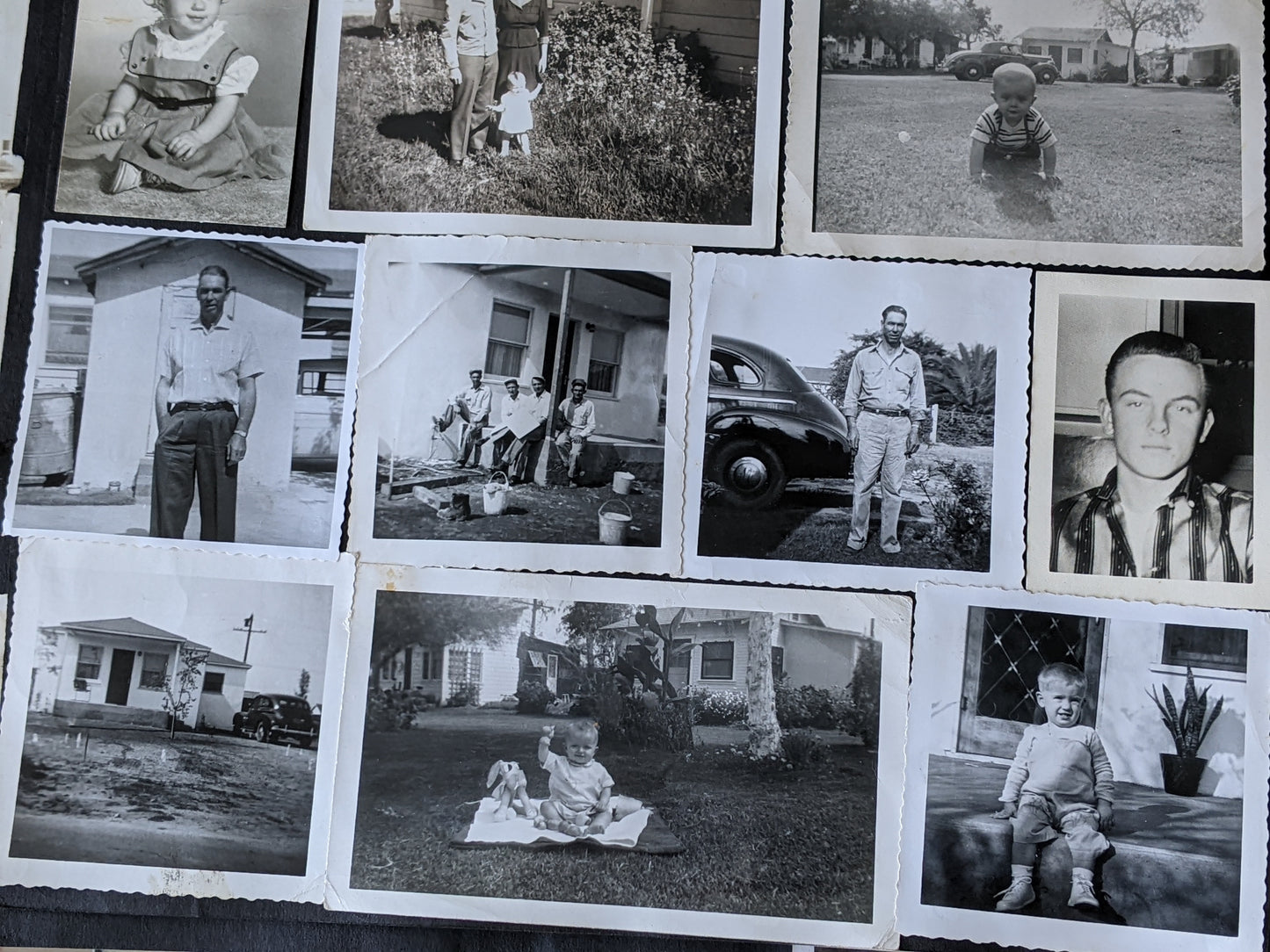 Vintage Photo Album w Over 200+ Photos of Family Leather Cover