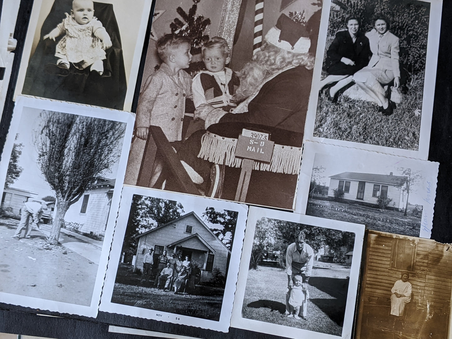 Vintage Photo Album w Over 200+ Photos of Family Leather Cover