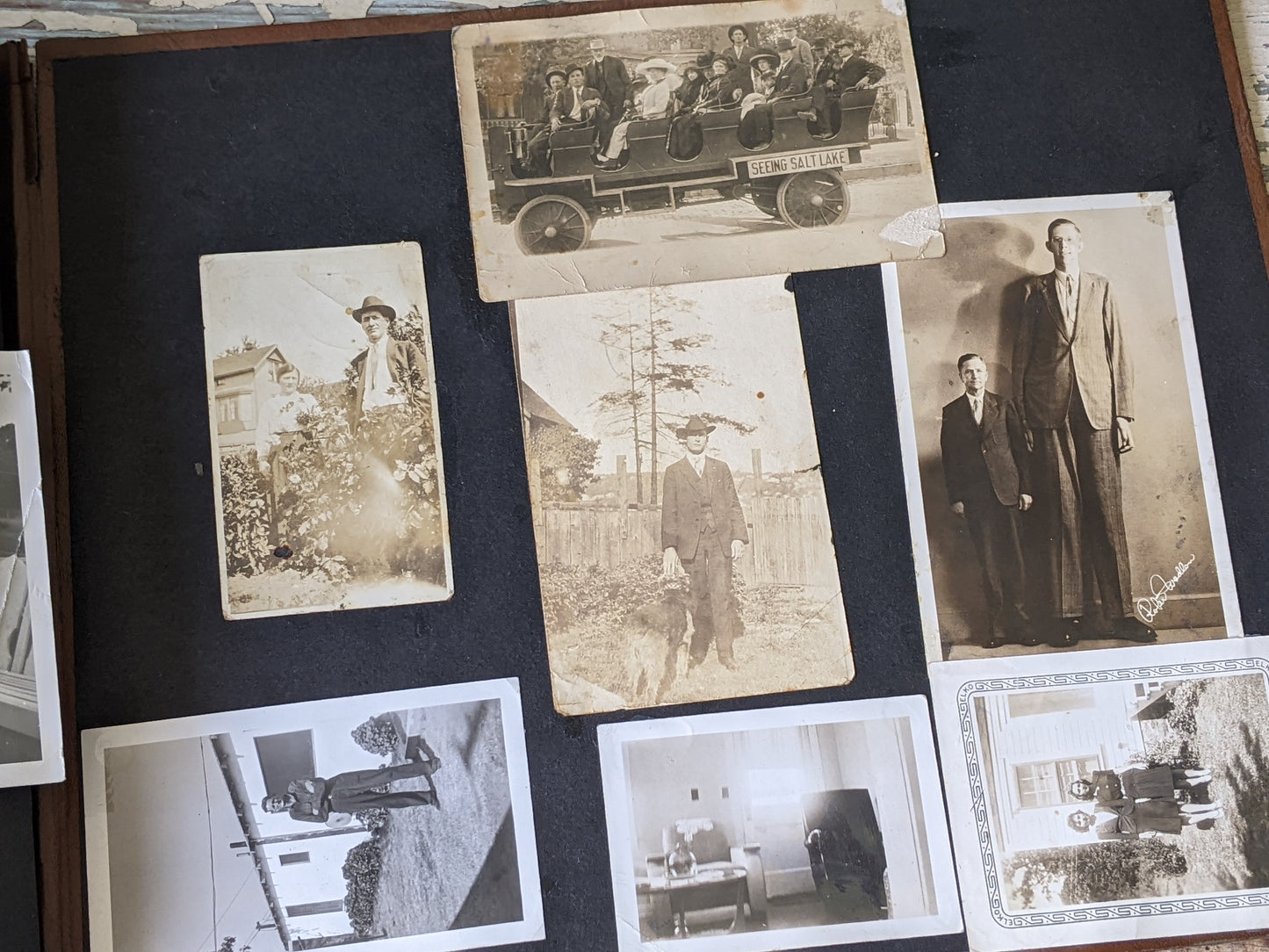 Vintage Photo Album w Over 200+ Photos of Family Leather Cover