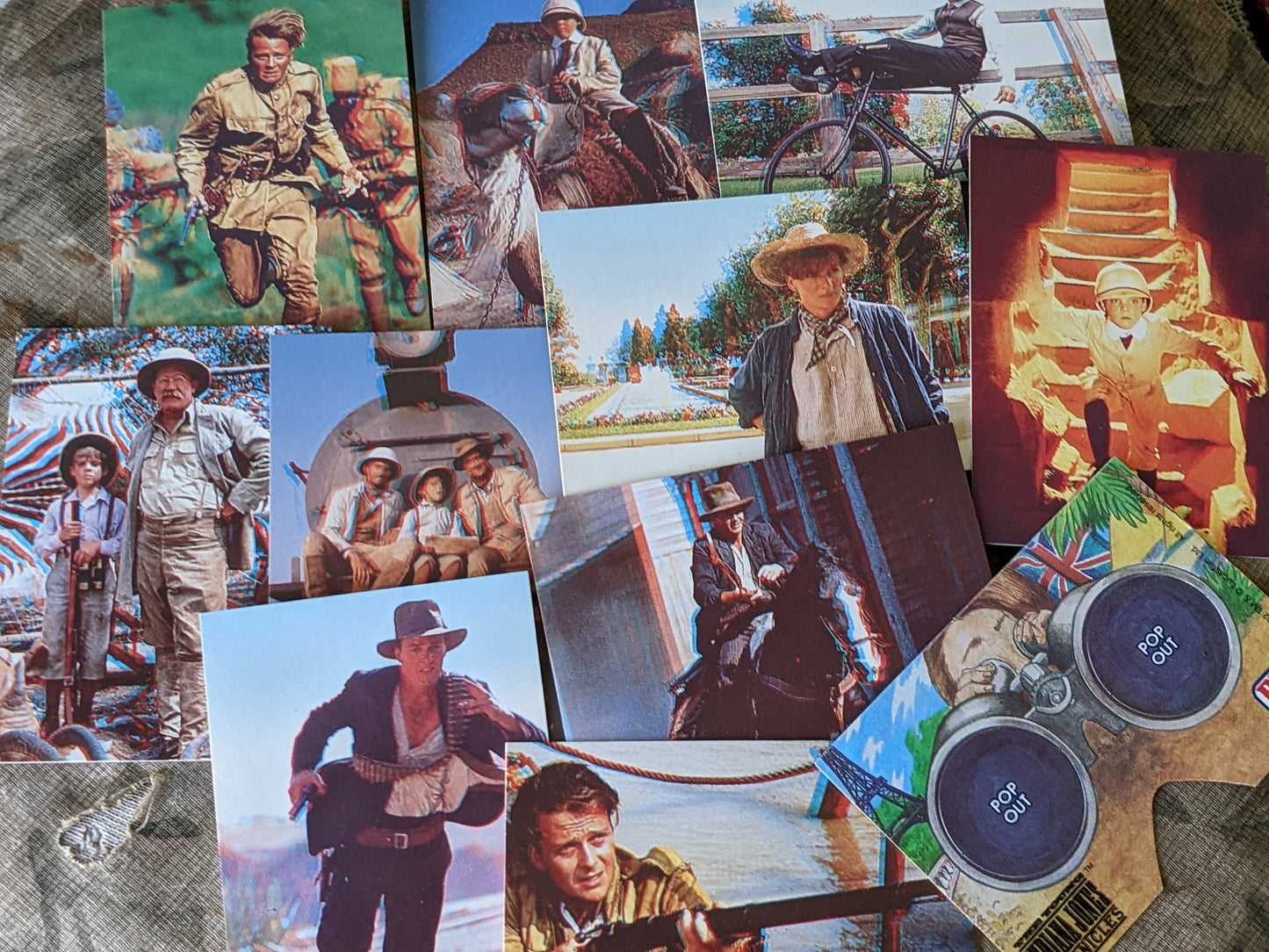 1992 Young Indiana Jones *Complete Trading Card Set of 95 Cards & 10 SE 3D Cards & Unpunched Glasses