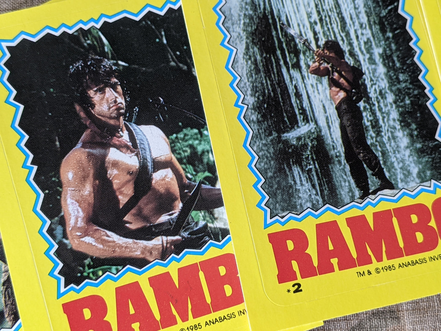 1985 RAMBO First Blood Part 2 Complete 22 Sticker Set by Topps