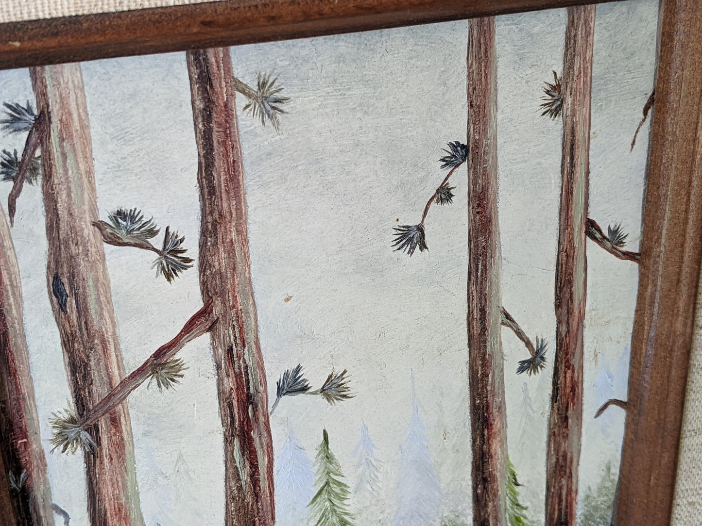 Vintage Original Painting of Forest Creek Water Acrylic on Panel Board Framed !! Sweet Vintage Gifts & Collectibles