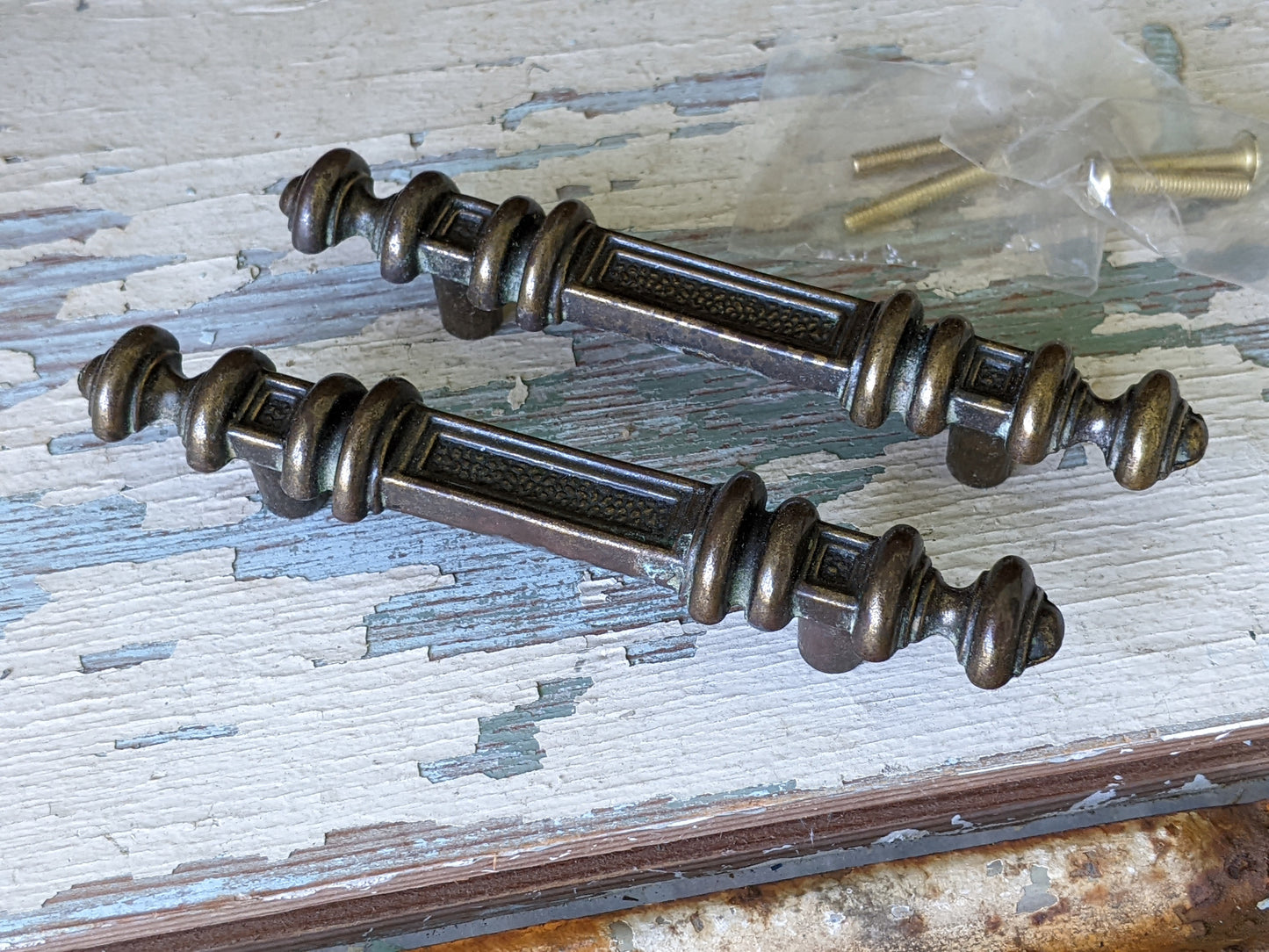 1970s Vintage National Lock Drawer Pulls No. F0-3704-001 Cabinet Drawer Restoration !! Hard To Find Vintage Hardware !!