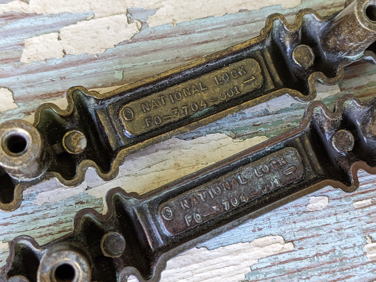 1970s Vintage National Lock Drawer Pulls No. F0-3704-001 Cabinet Drawer Restoration !! Hard To Find Vintage Hardware !!