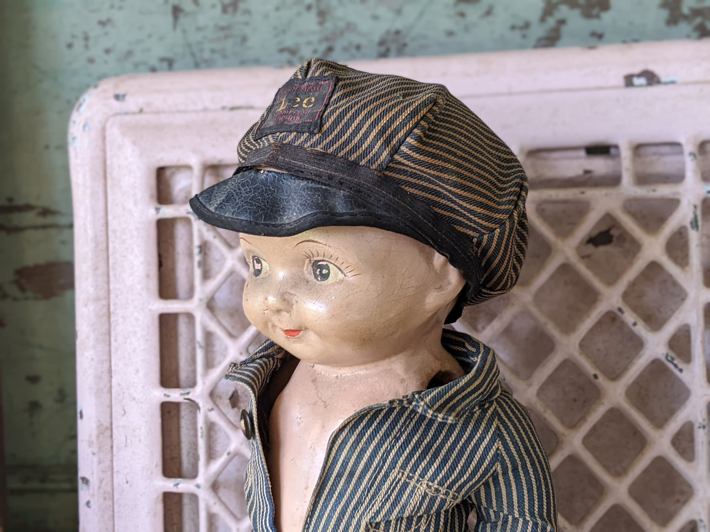 1930s Buddy Lee Doll !! Ultra-Rare Union-Alls V-Shaped Back Seam !! Amazing Advertising Vintage Gifts !!